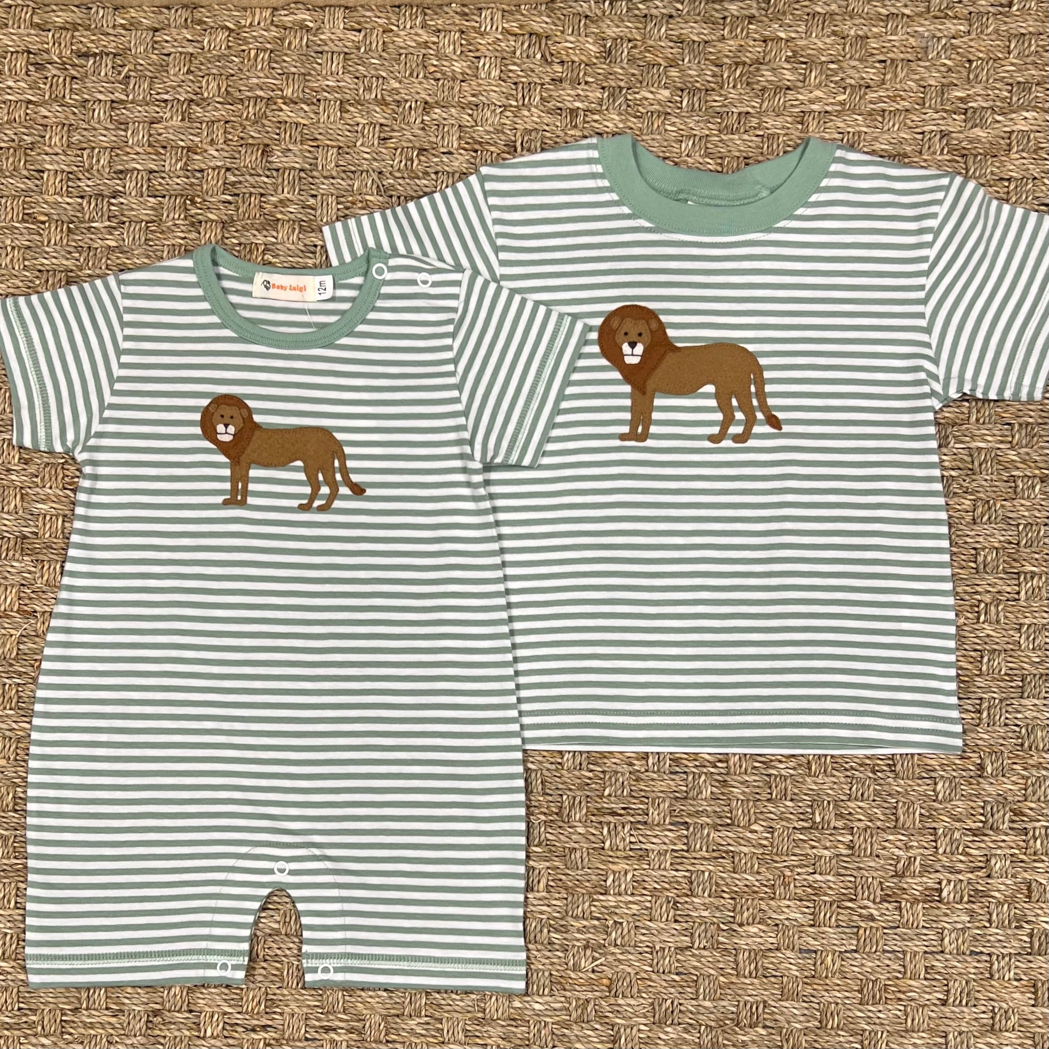 Luigi Tee, Lion on Medium Ambrosia Stripe