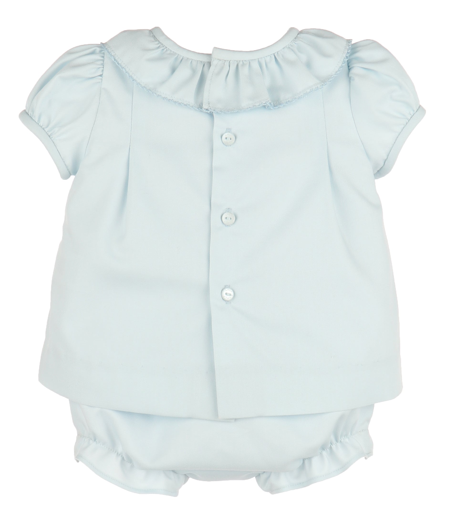 Luli & Me Blue Pintucks Lace Dress