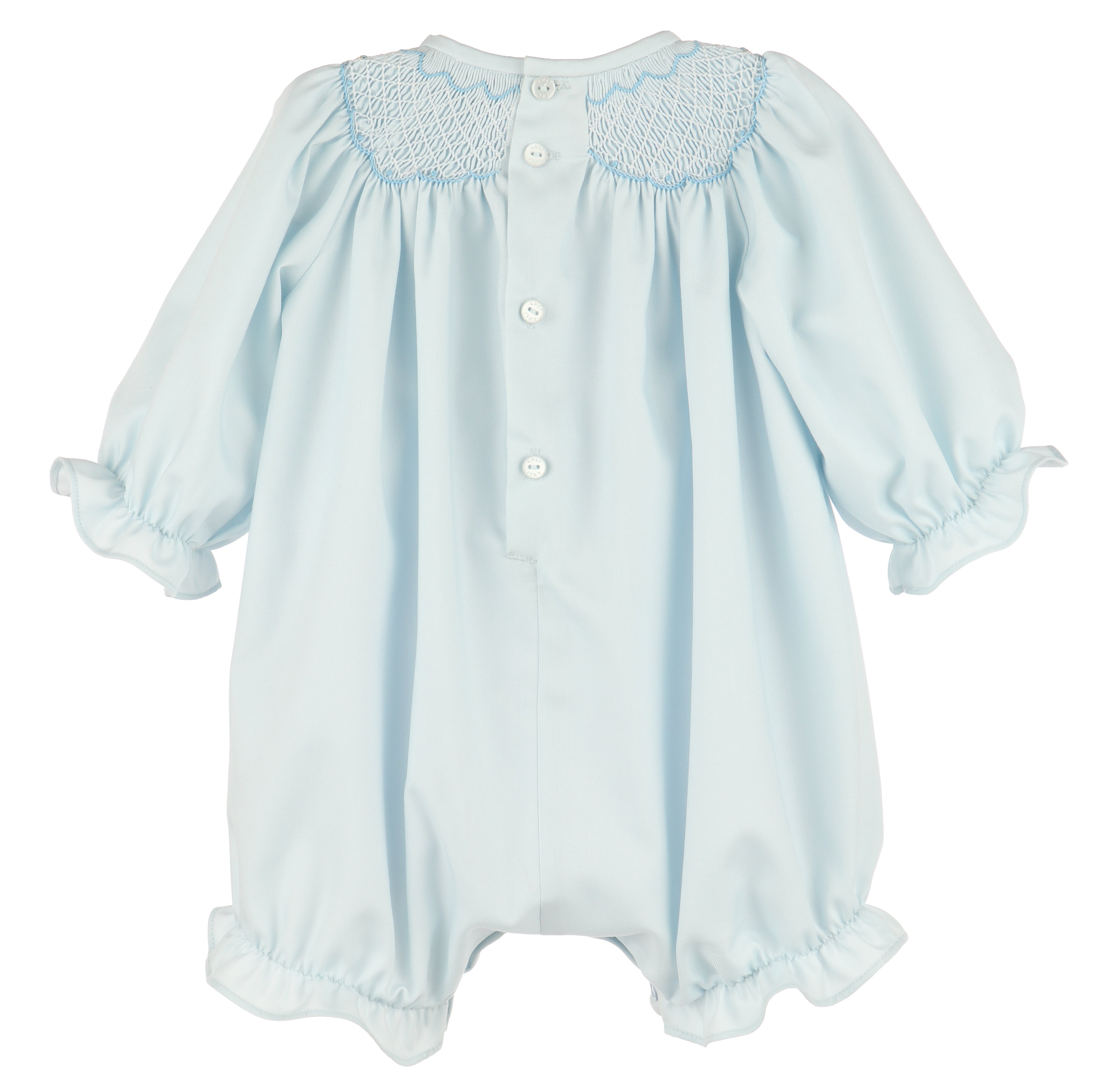 Luli & Me Classic Smock Bubble, Blue
