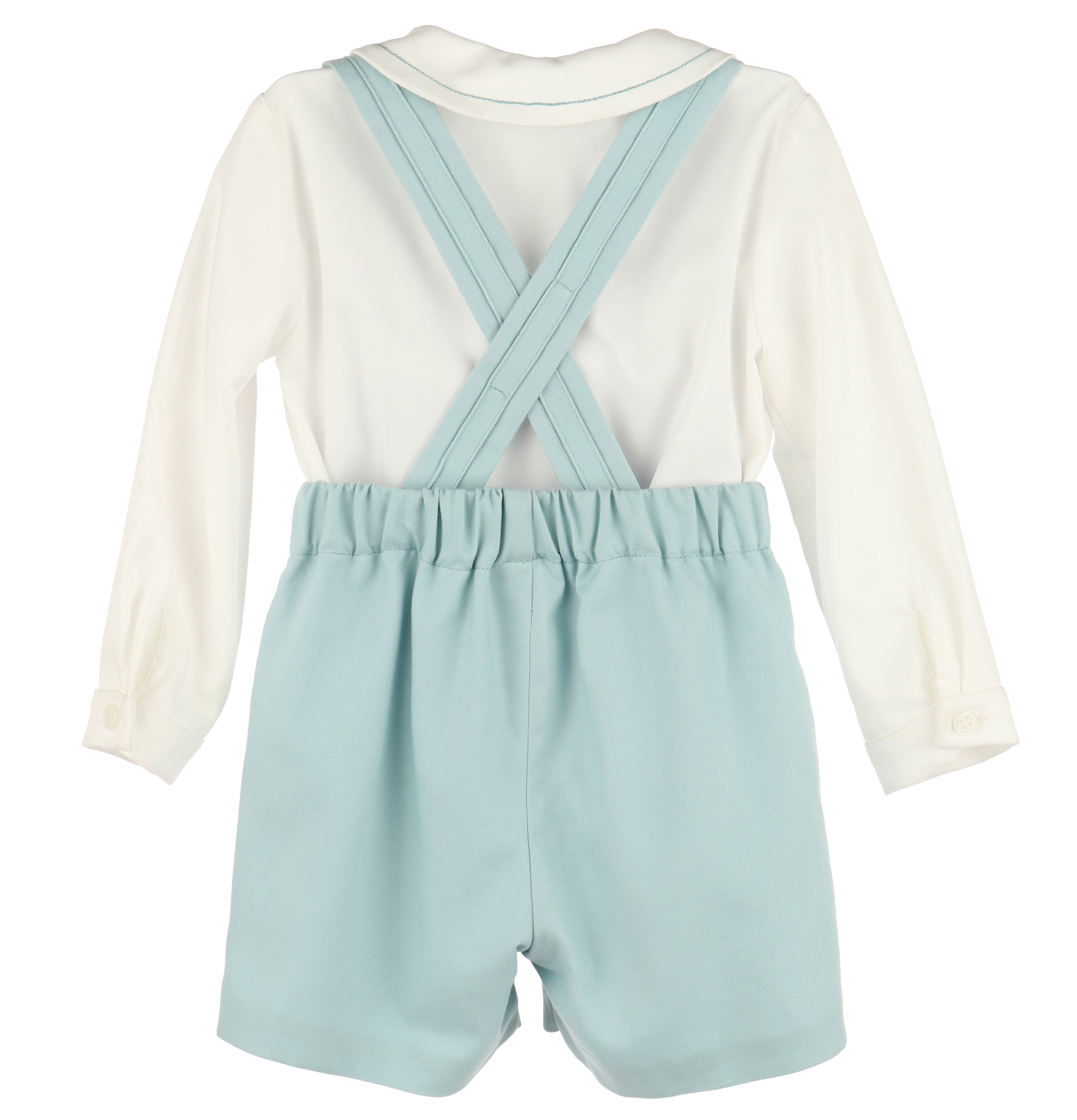 Luli & Me Suspenders Boy Set, Green