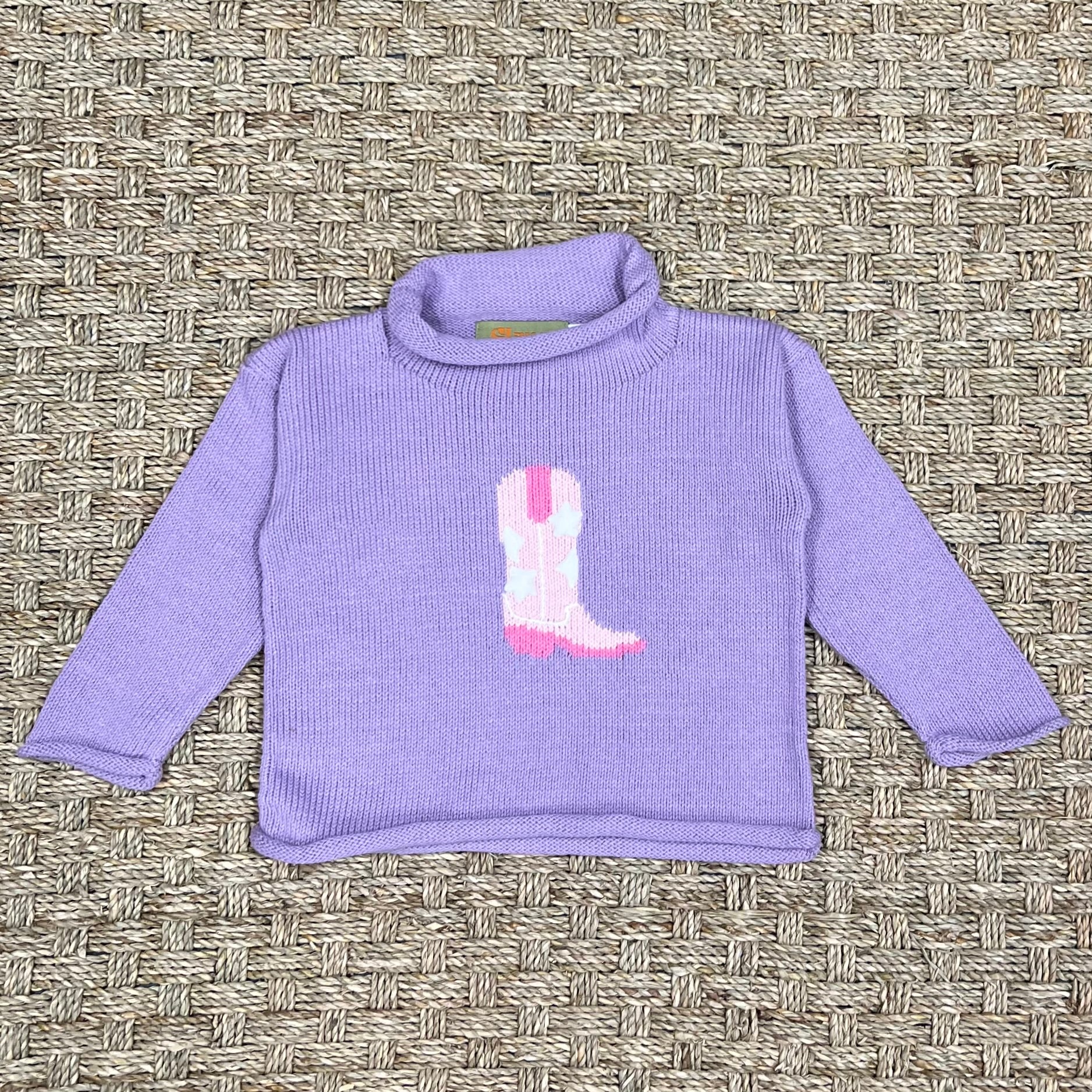 Luigi Rollneck, Cow Girl Boot with Stars on Lavender