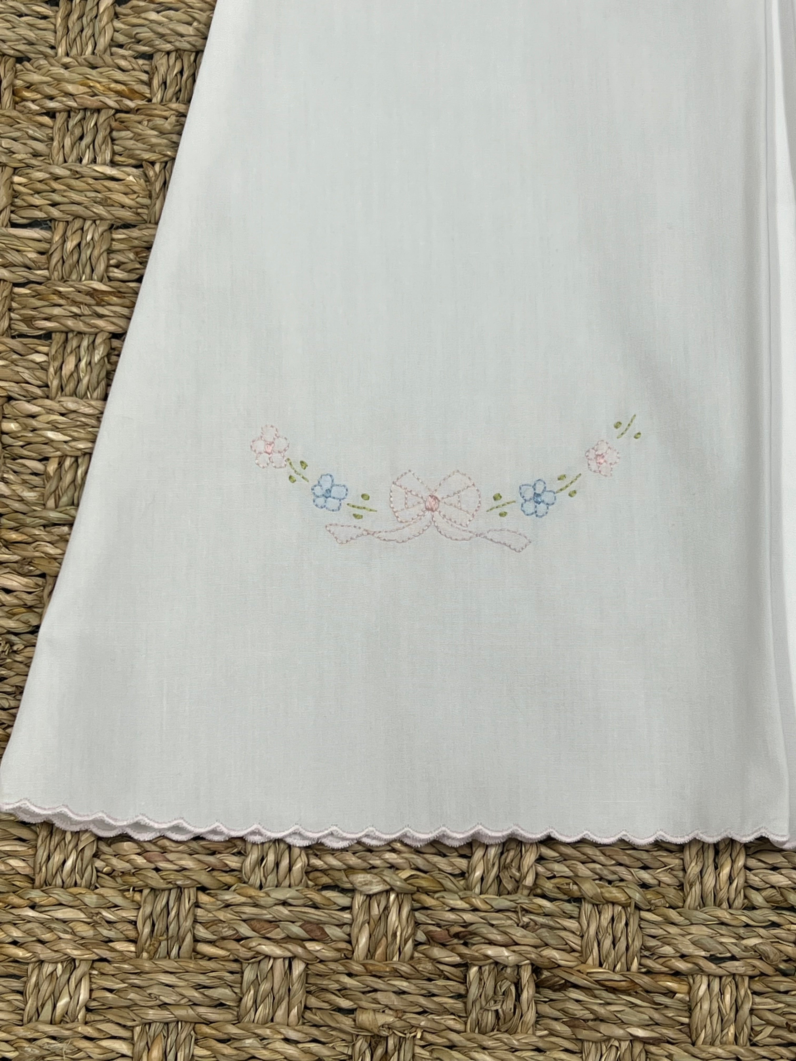 Auraluz Daygown with Pink Tiny Bow Embroidery