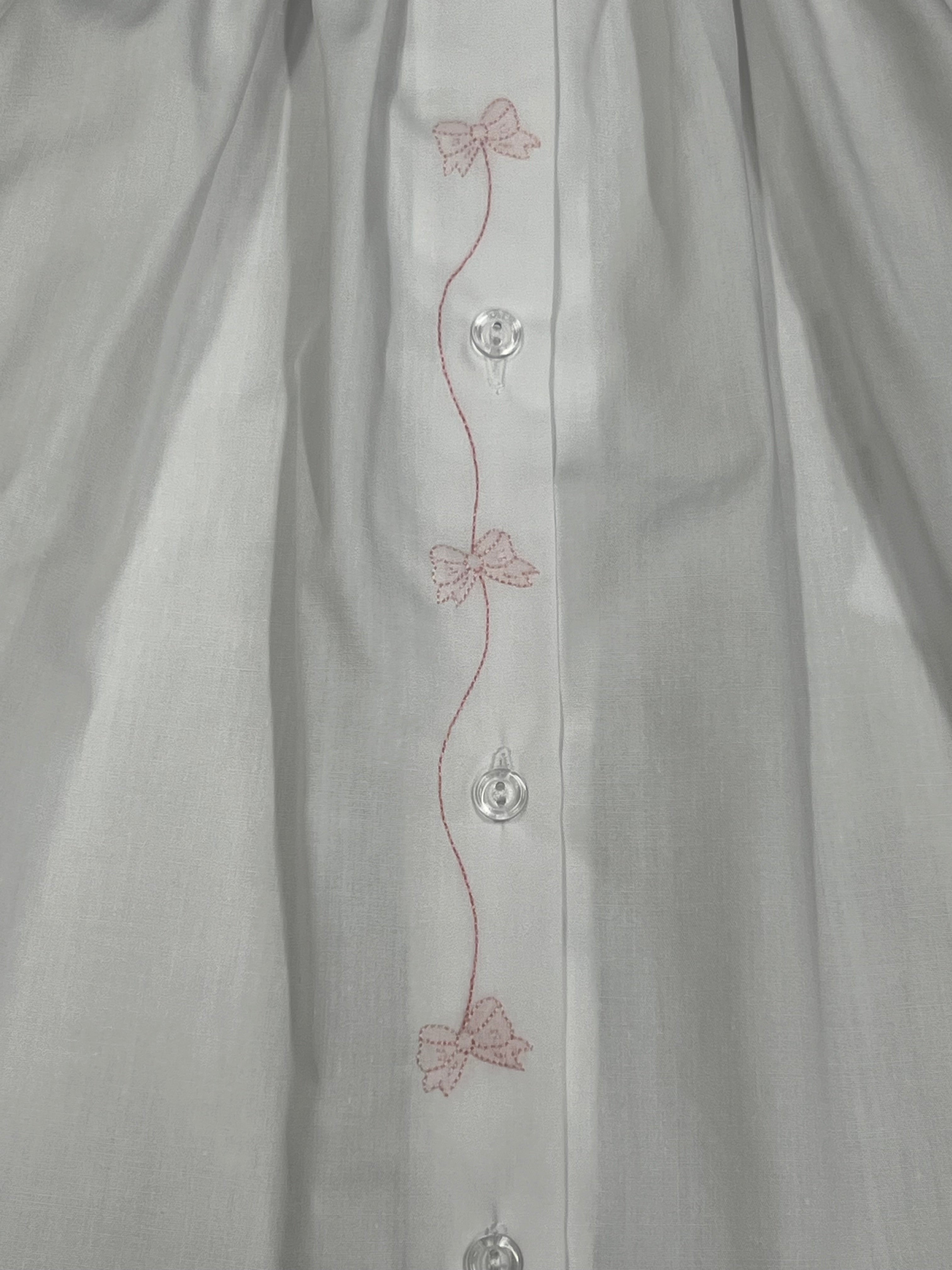 Auraluz Daygown with Pink Bow String Embroidery