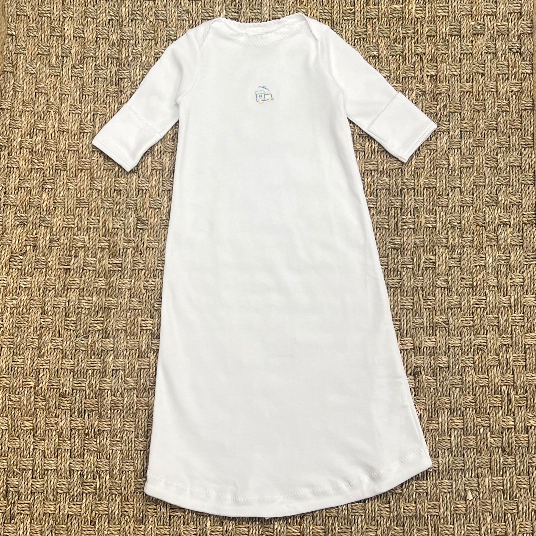 JJ Gown White Gown with Train Embroidery