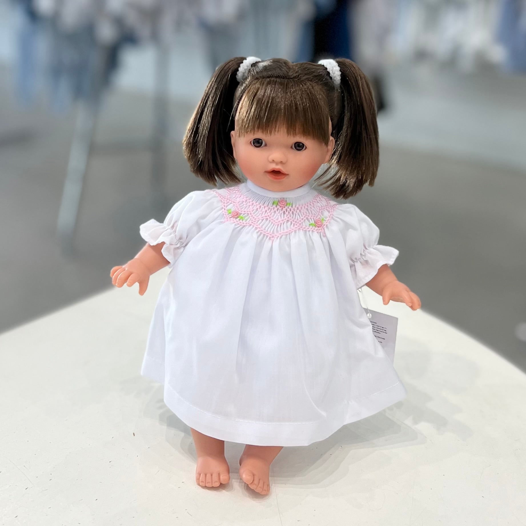 Rosalina Rose Brunette Doll with White Roselle Bishop