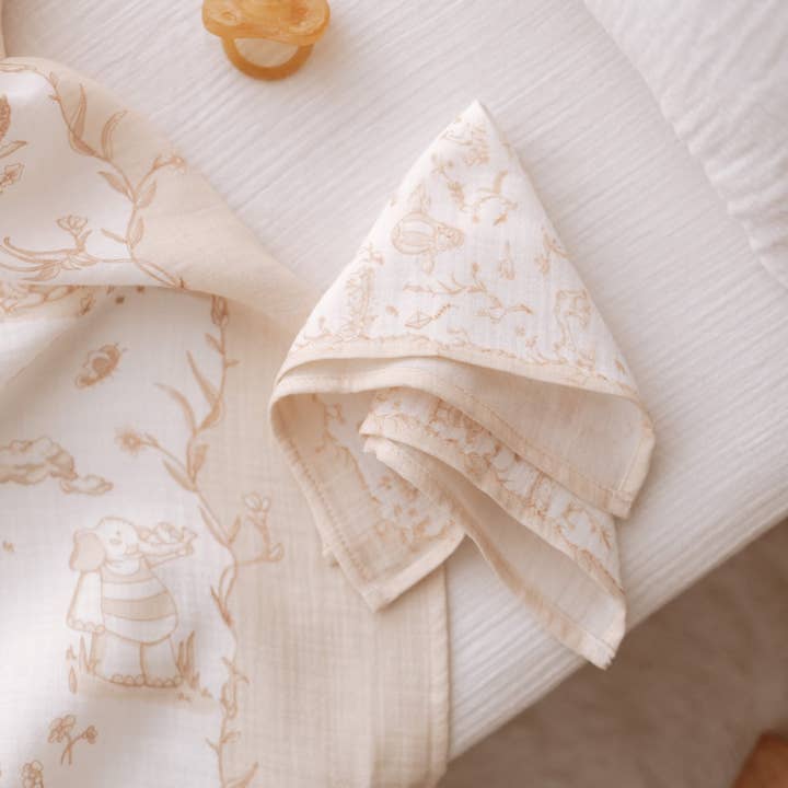 Atelier Babbi Beige Toile De Jouy Burp Cloth