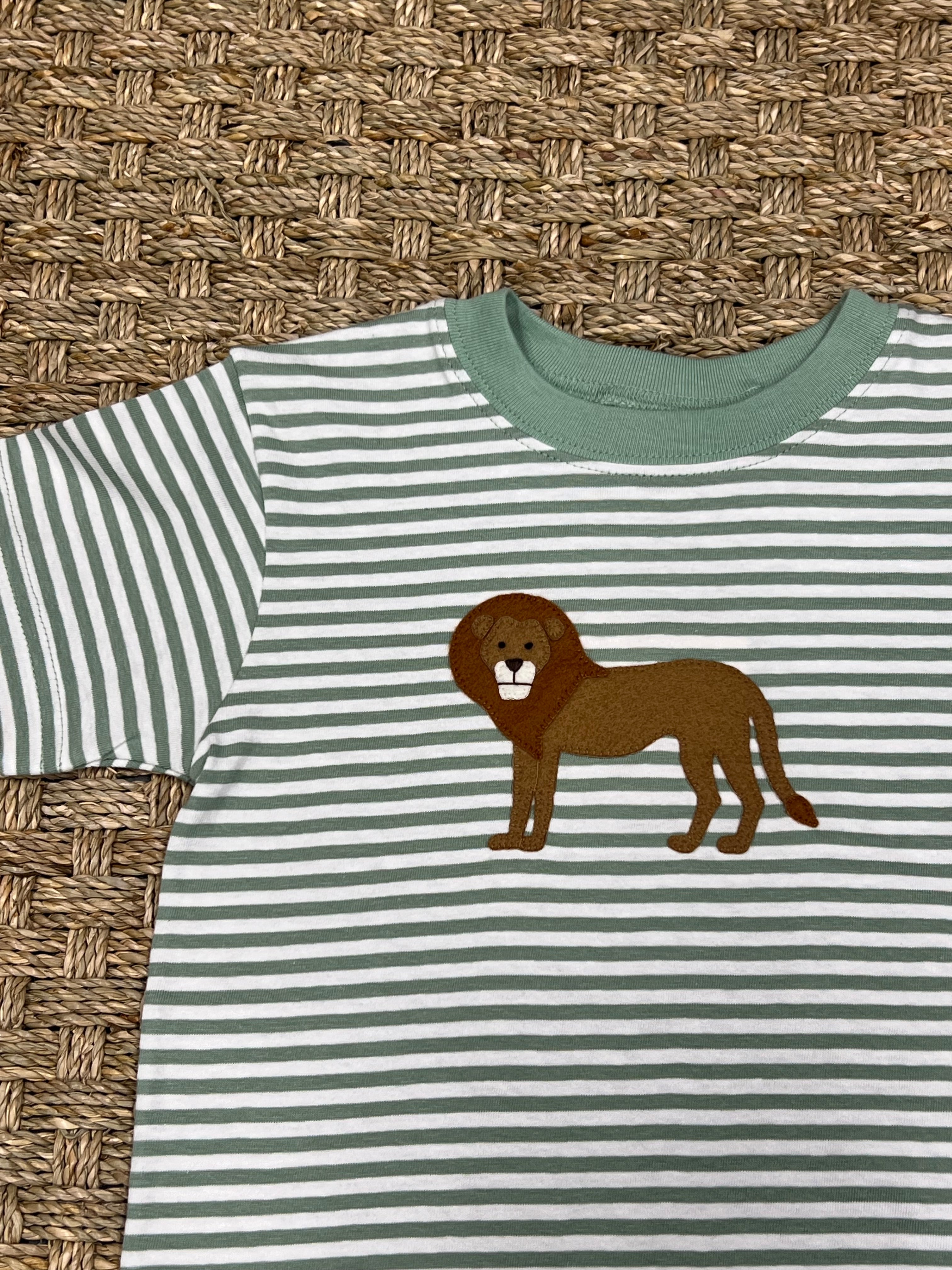 Luigi Tee, Lion on Medium Ambrosia Stripe