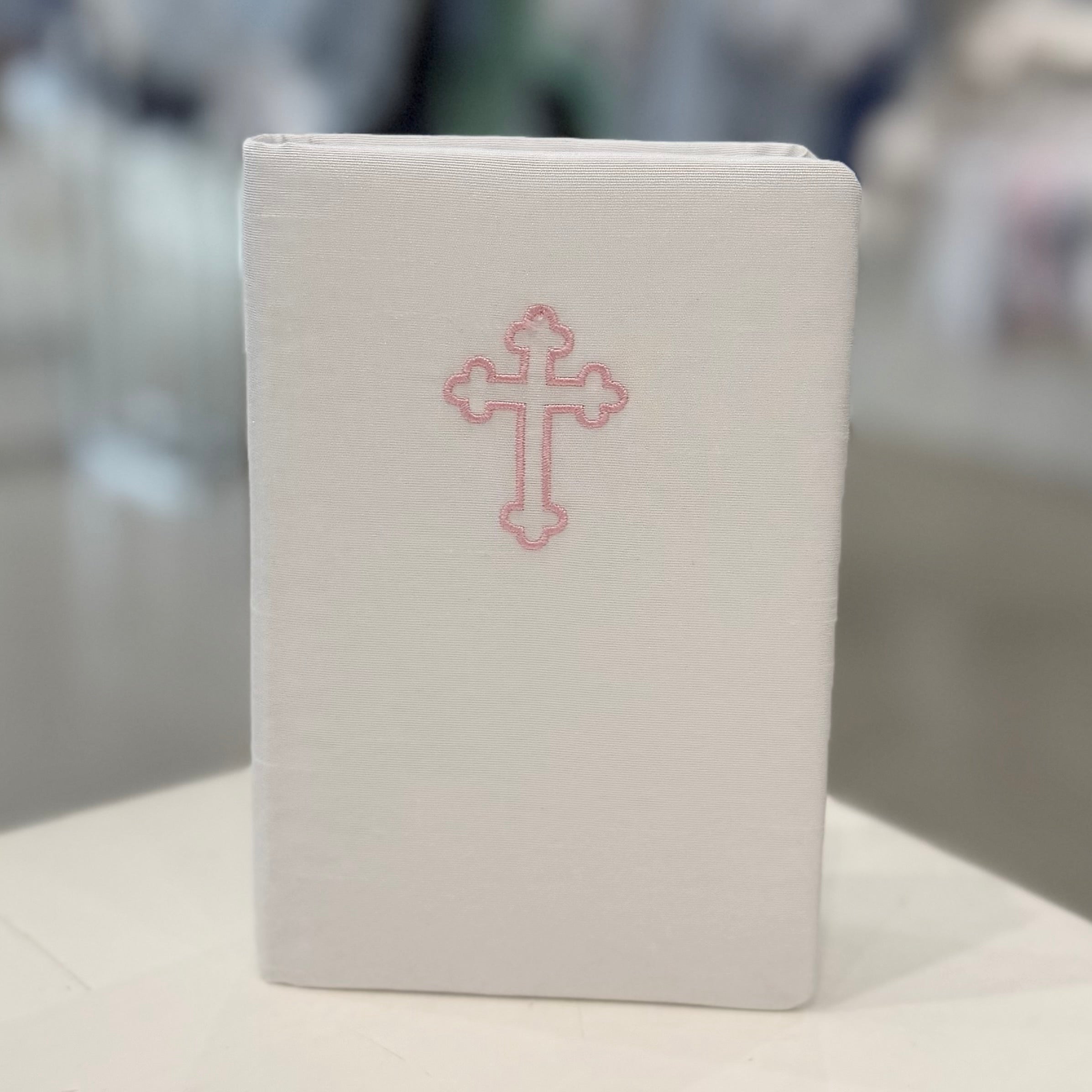 Marcela Baby's First Bible in Shantung with Cross