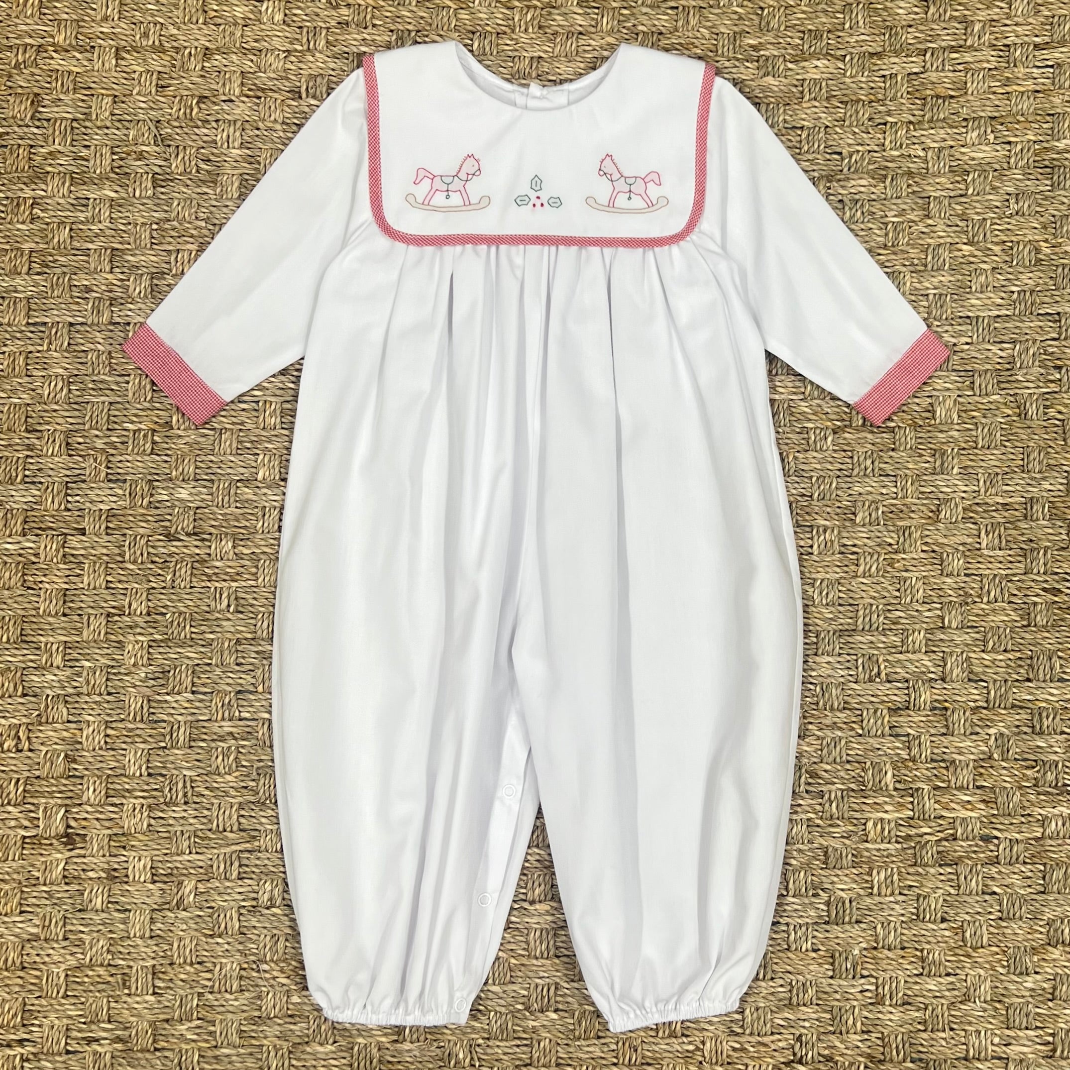 Auraluz Longall with Red Checks and Christmas Horse Embroidery