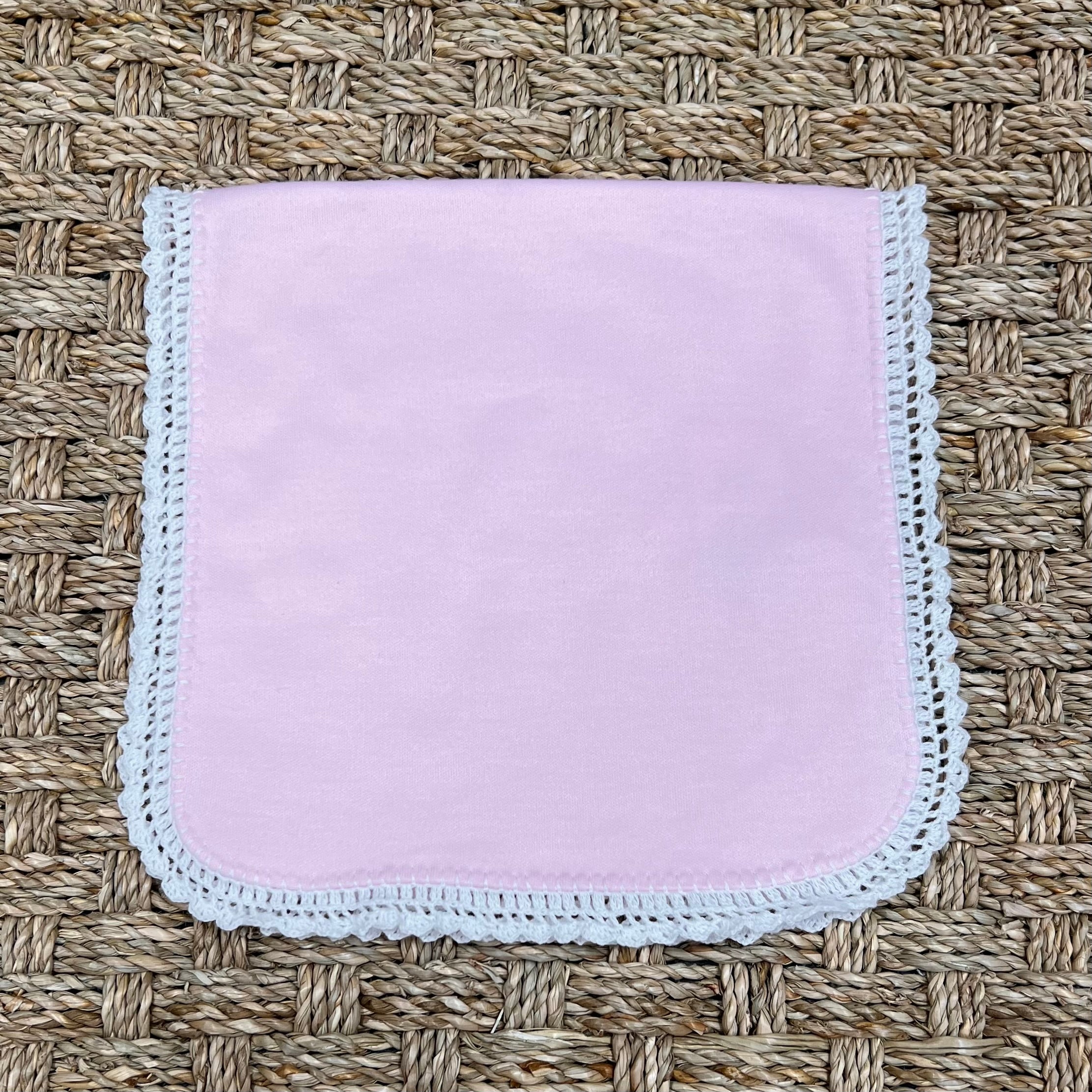 Auraluz Knit Burp Cloth with Picot Trim
