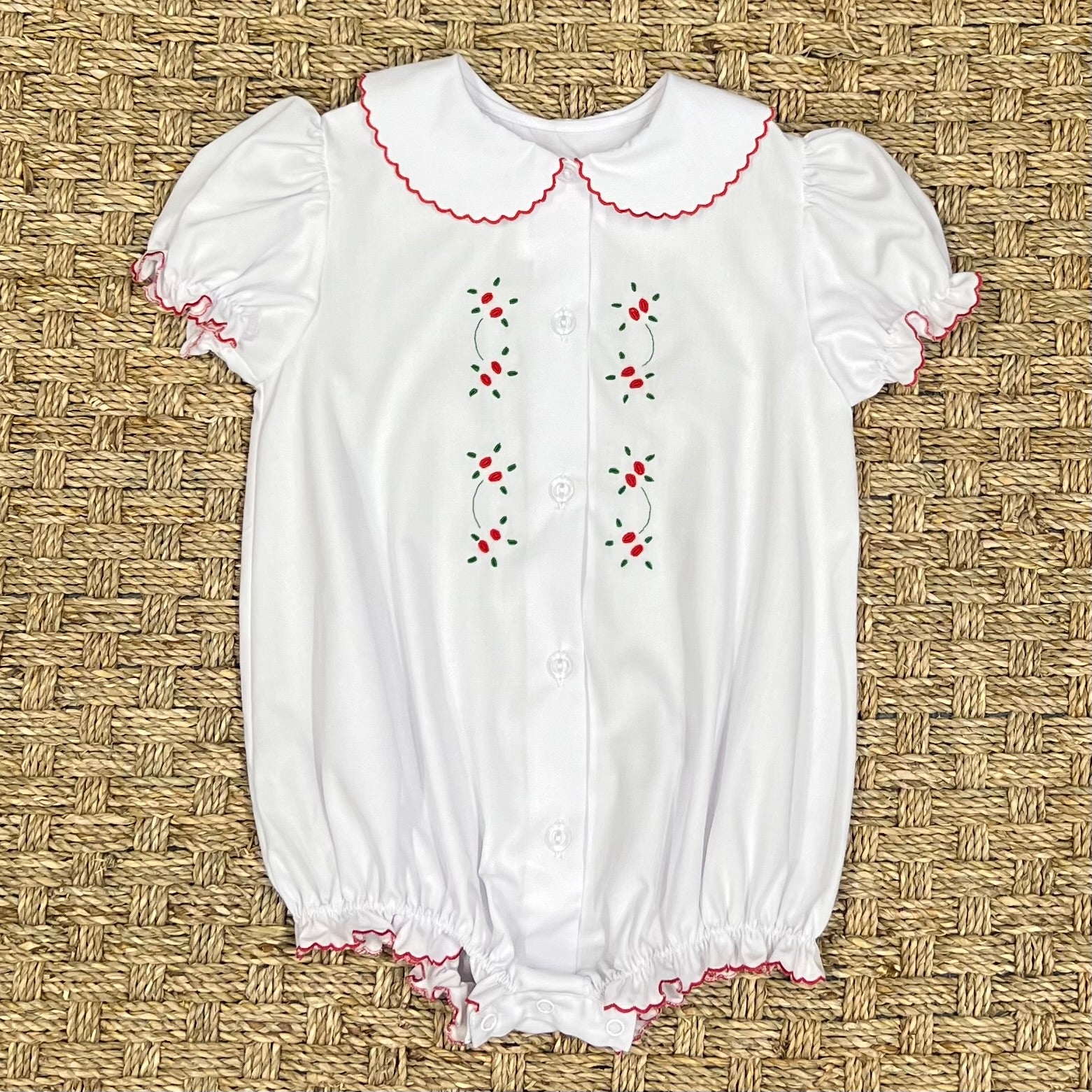 Auraluz Bubble with Red Tiny Bud Embroidery