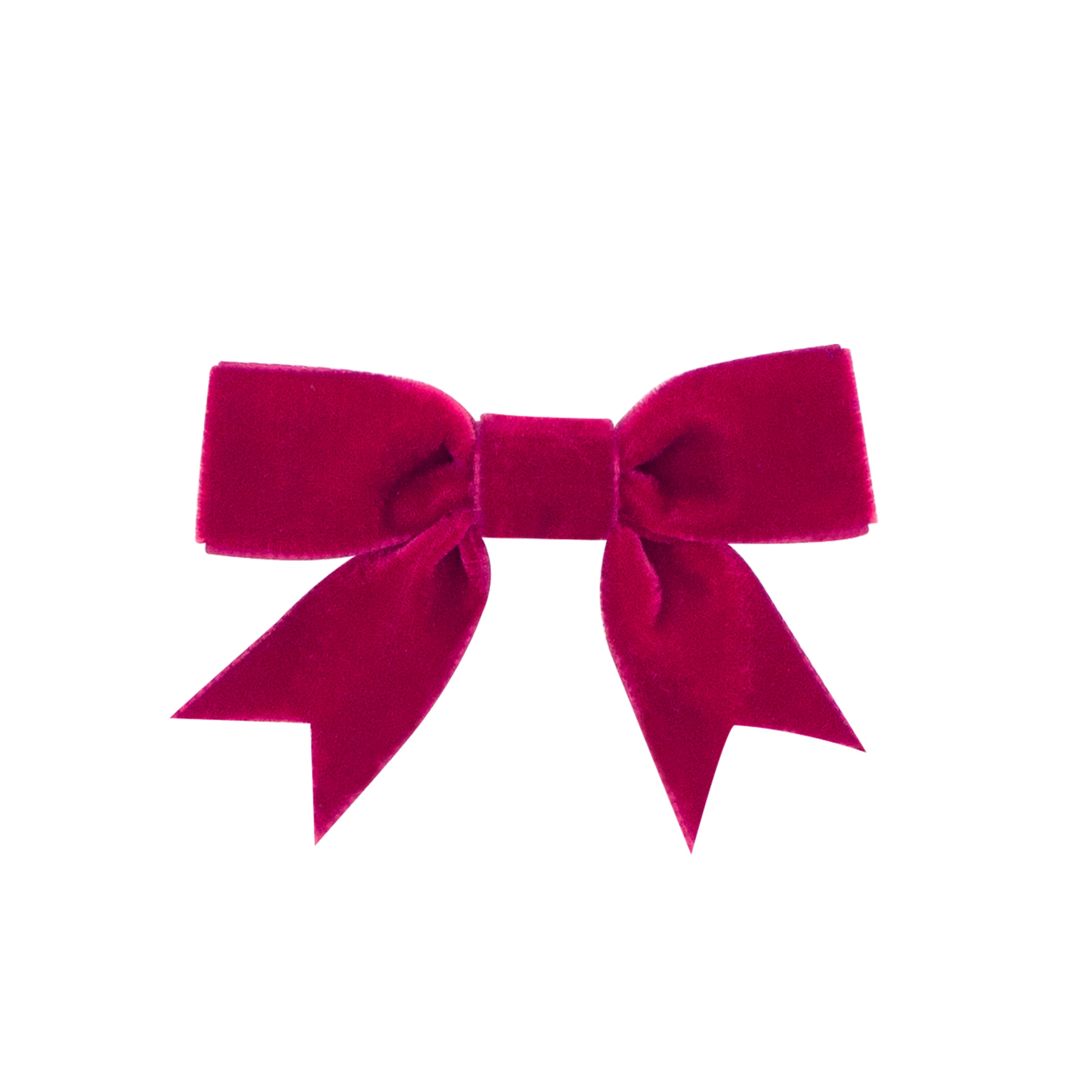 Wee Ones Mini Velvet Two-Loop Bow with Fancy Cut Tails