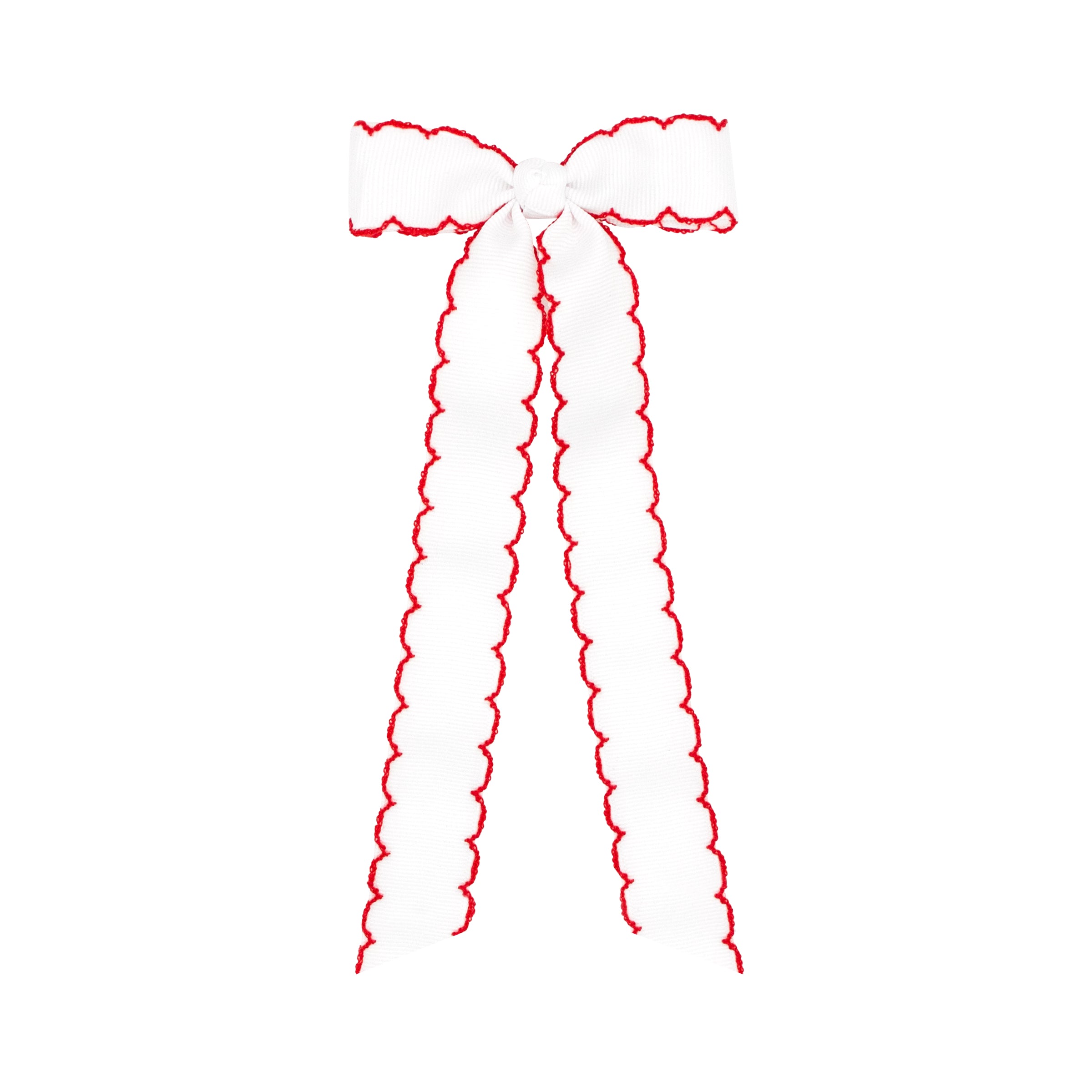 Wee Ones Mini Grosgrain Moonstitch Hair Bowtie with Streamer Tails