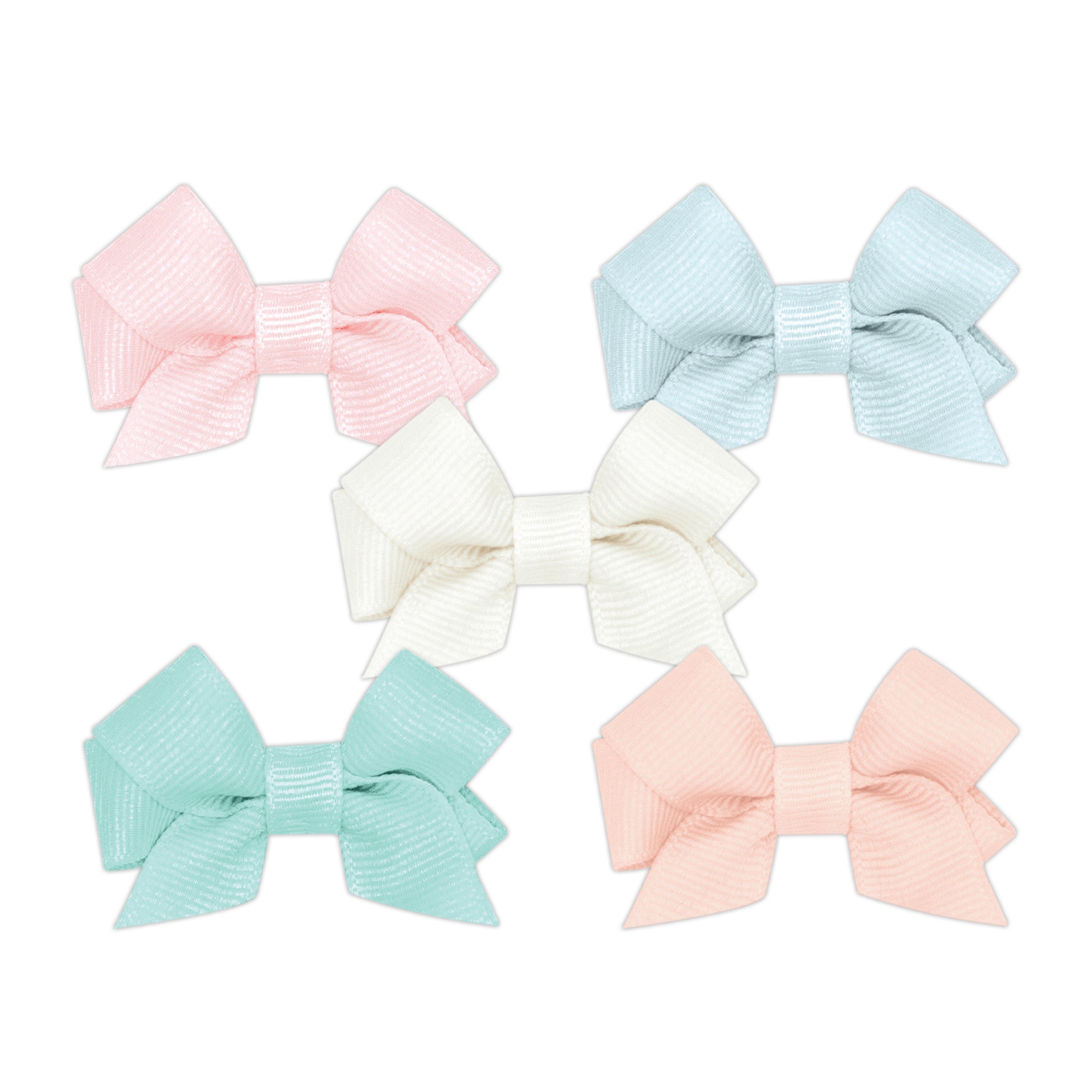 Wee Ones Five Tiny Front-Tail Grosgrain Bows