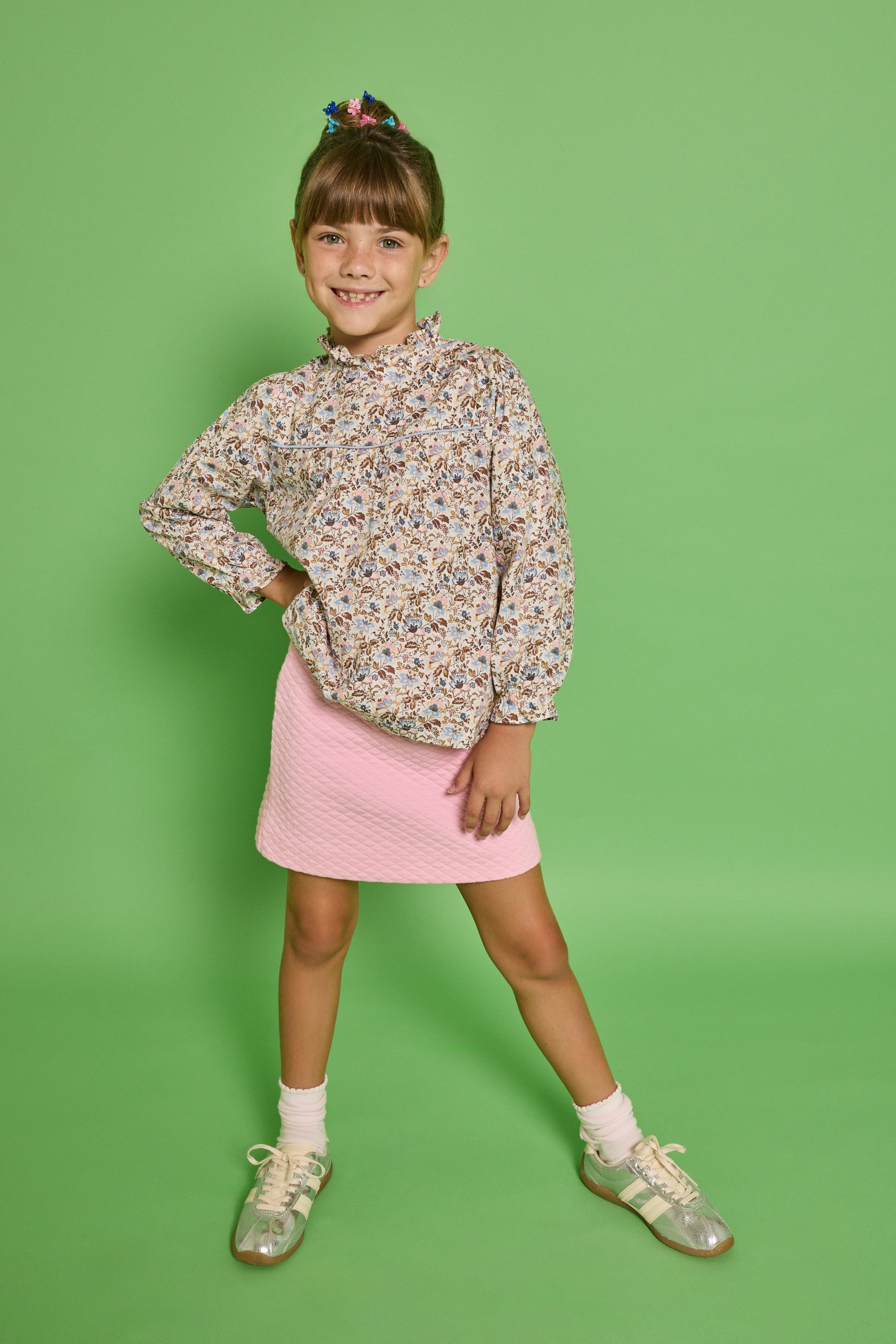 Bisby Quilted Mini Skirt, Bubblegum