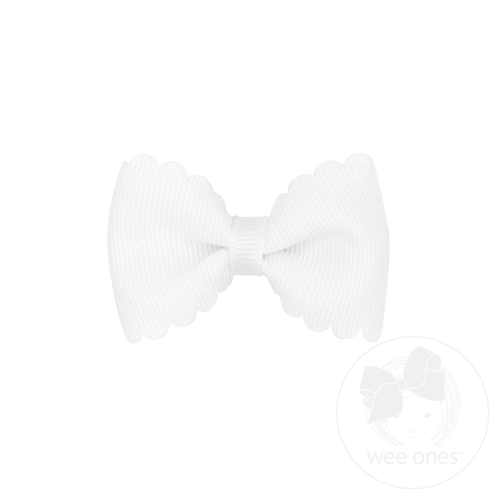 Wee Ones Tiny Grosgrain Bowtie with Scalloped Edge