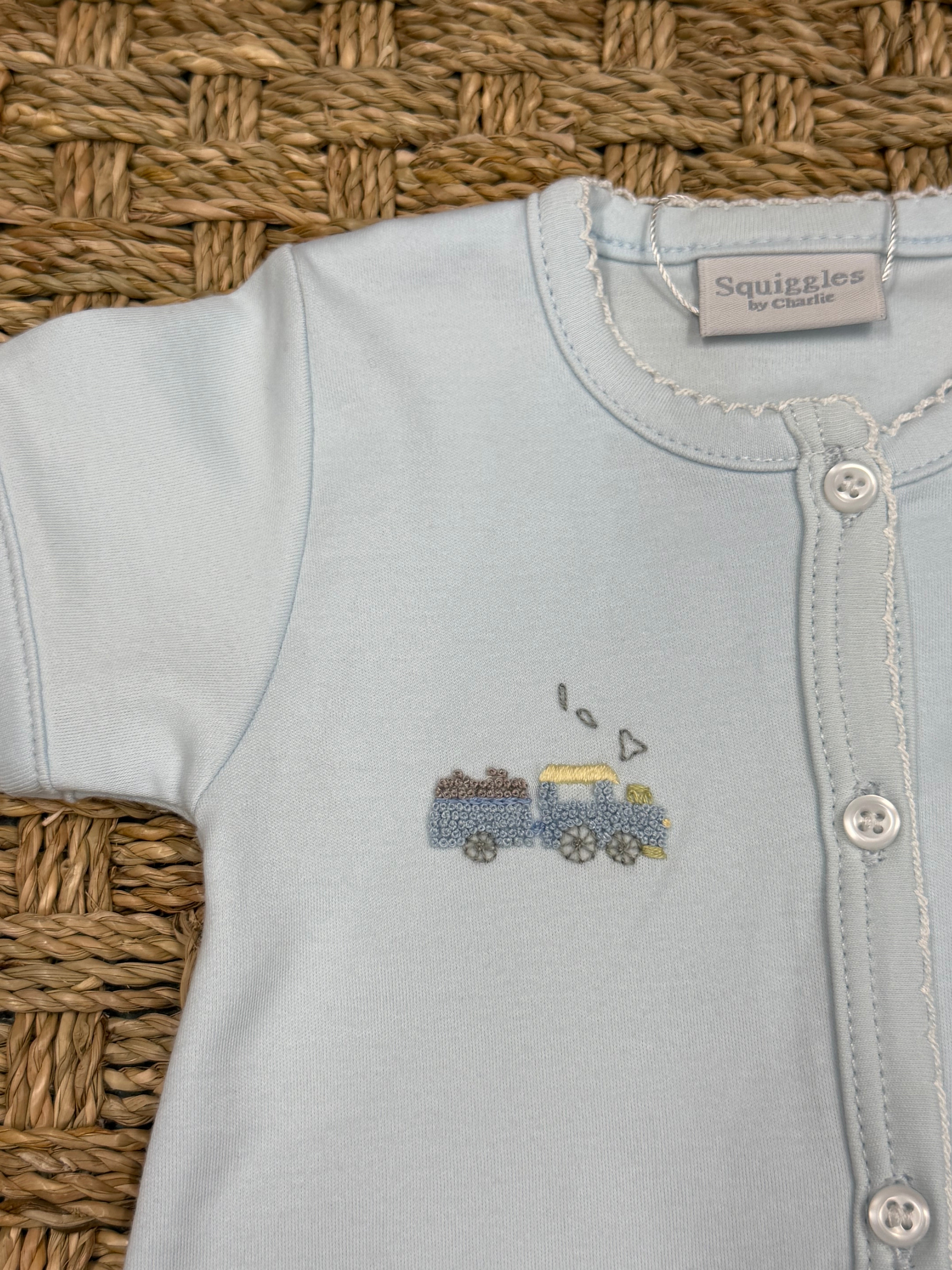 Squiggles Blue Train Engine with Coal Car Day Gown