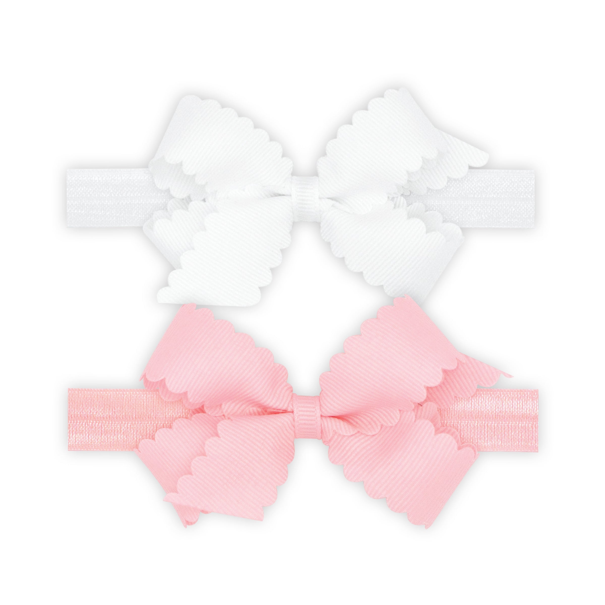 Wee Ones 2 Pack Mini Scallop Bows with Band
