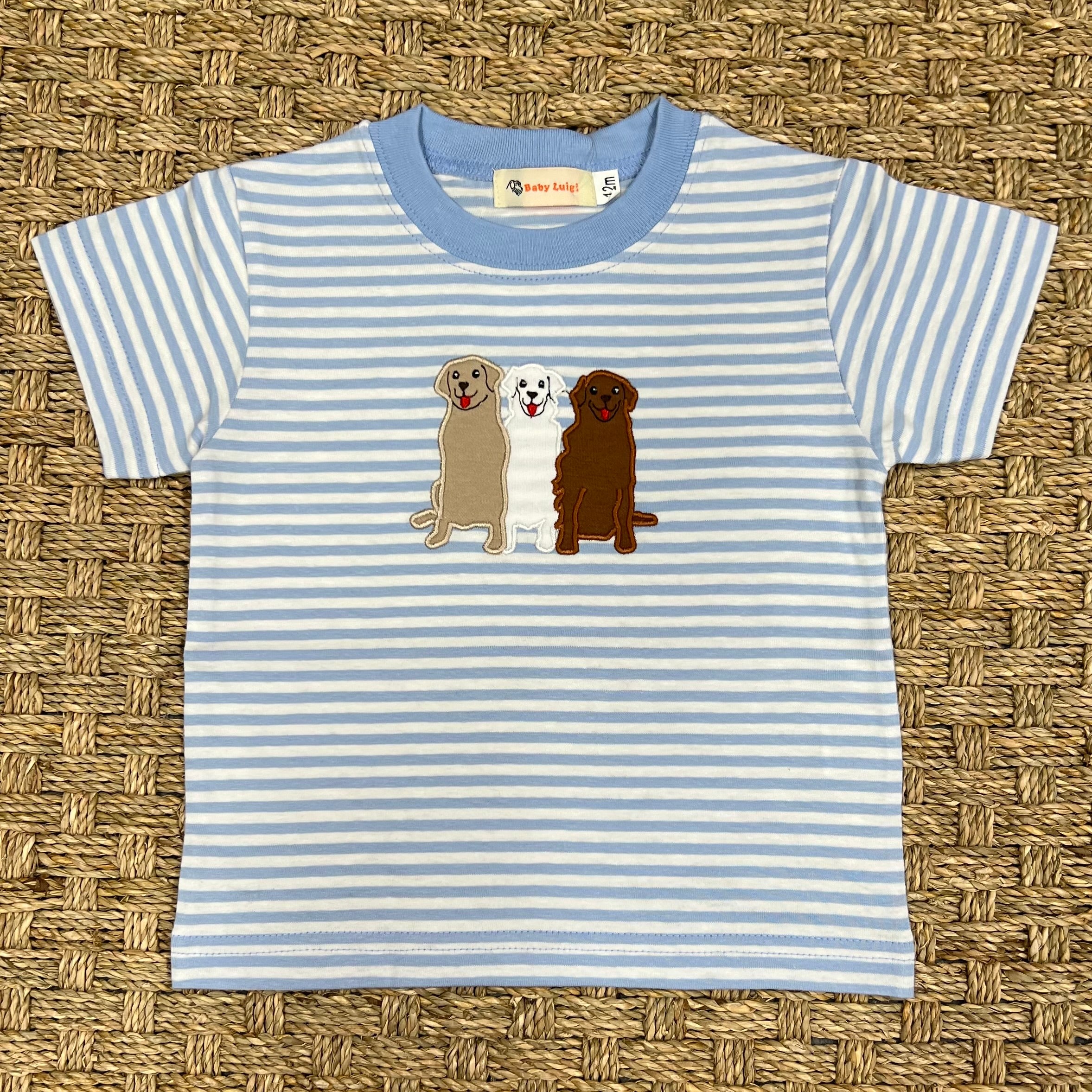 Luigi Tee, Three Labs on Sky Blue Stripe