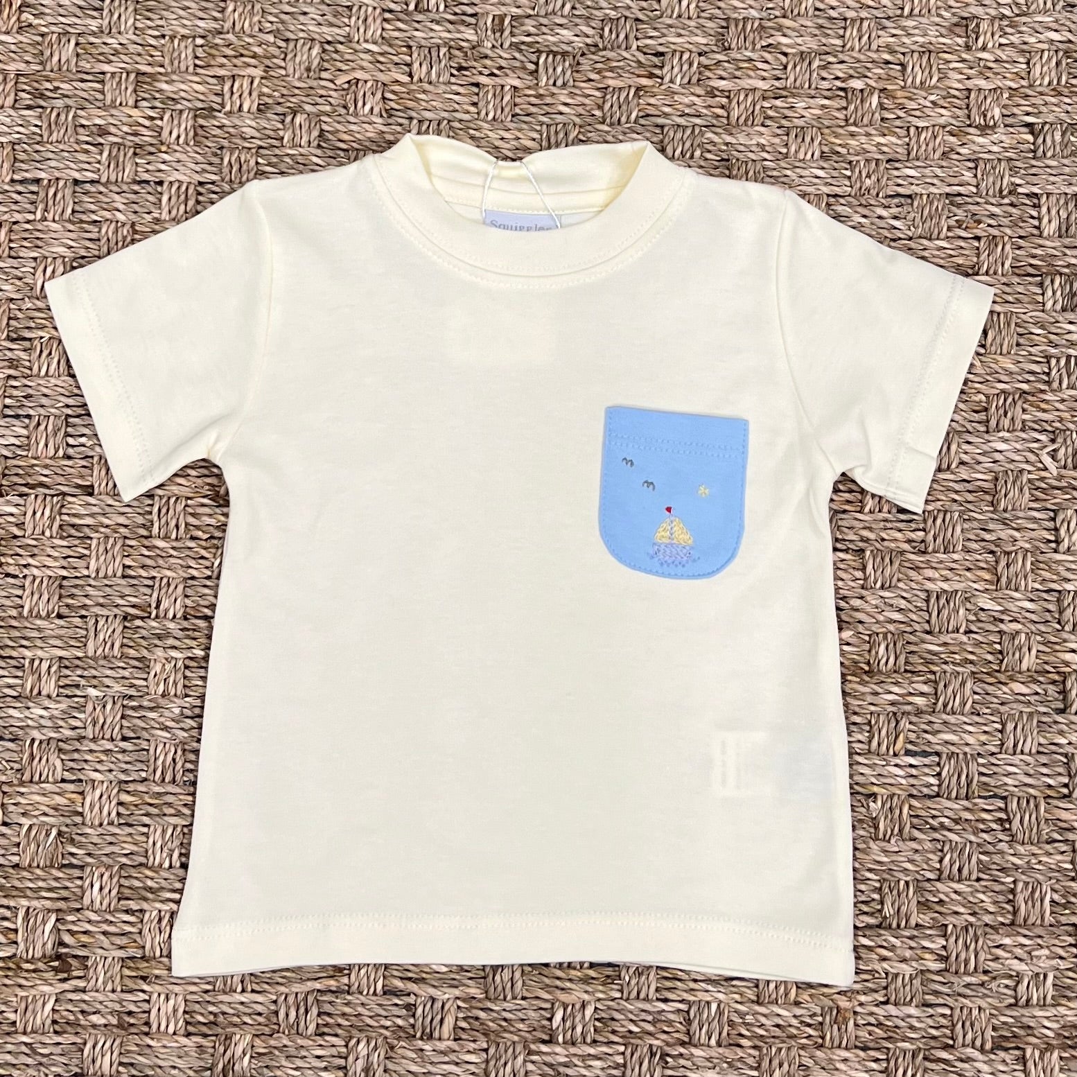Squiggles Sailboat & Seagulls Pocket Tee