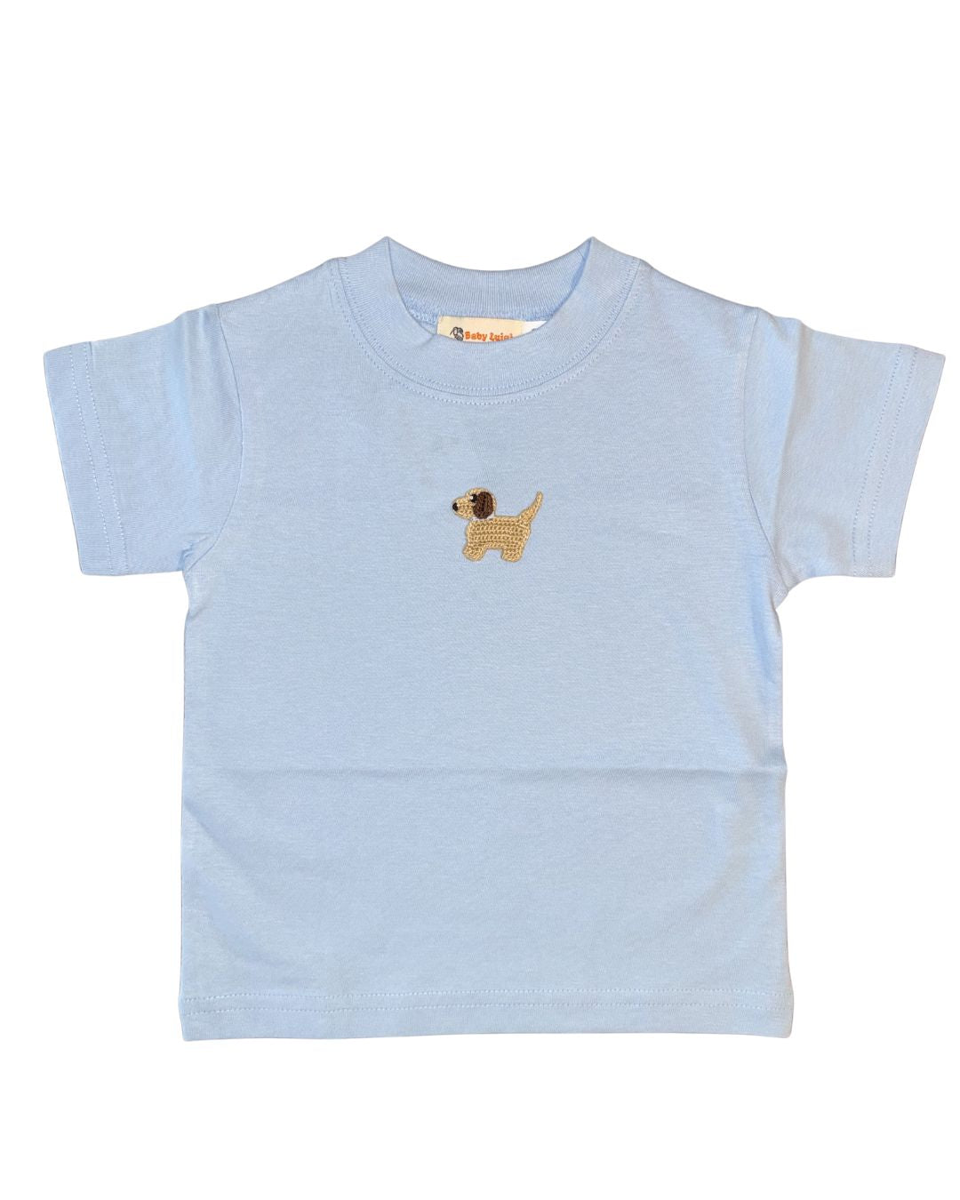 Luigi Tee Crochet Puppy on Blue