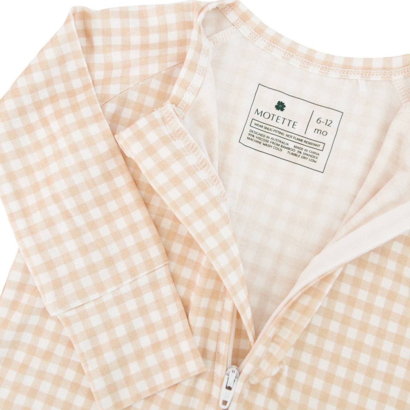 Motette Sandstone Gingham Bamboo Sleeper