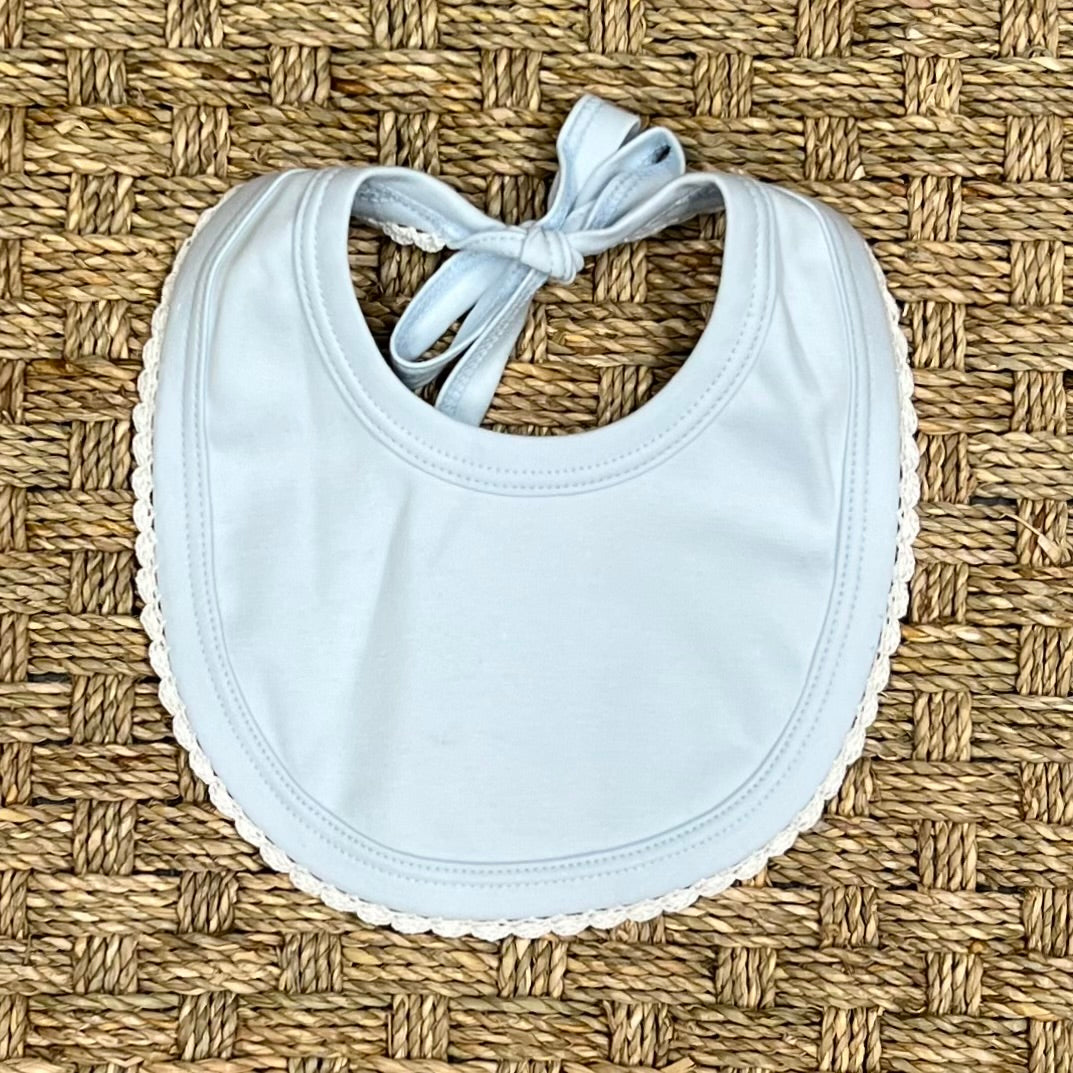 Squiggles Bib with Crochet Trim