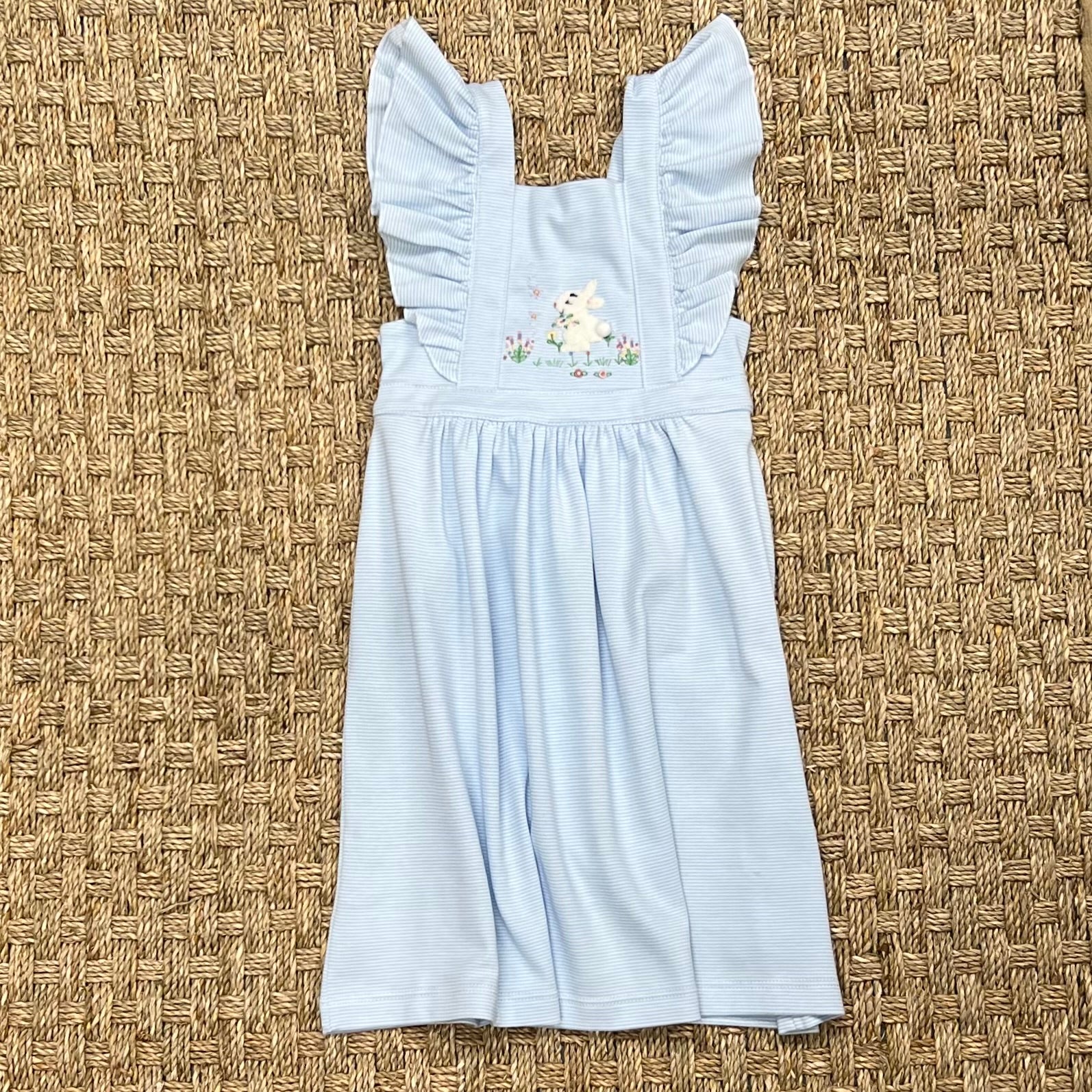 Squiggles Flower Bunny Pinafore Dress
