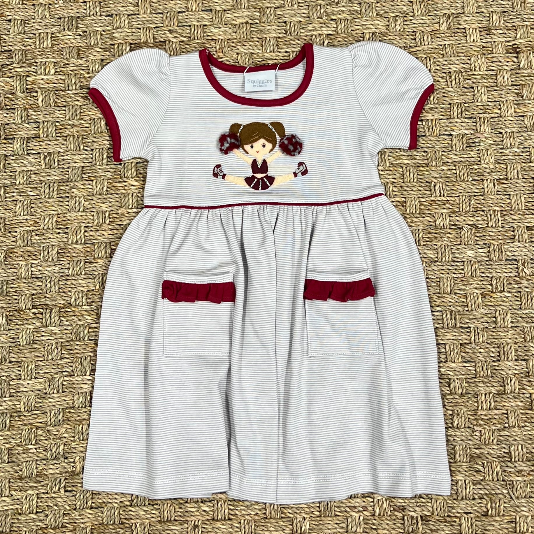 Squiggles Cheerleader Popover Dress, Mississippi State