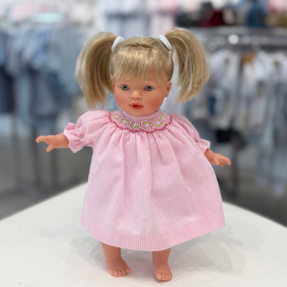 Rosalina Ivy Blonde Doll with Pink Gingham Bishop