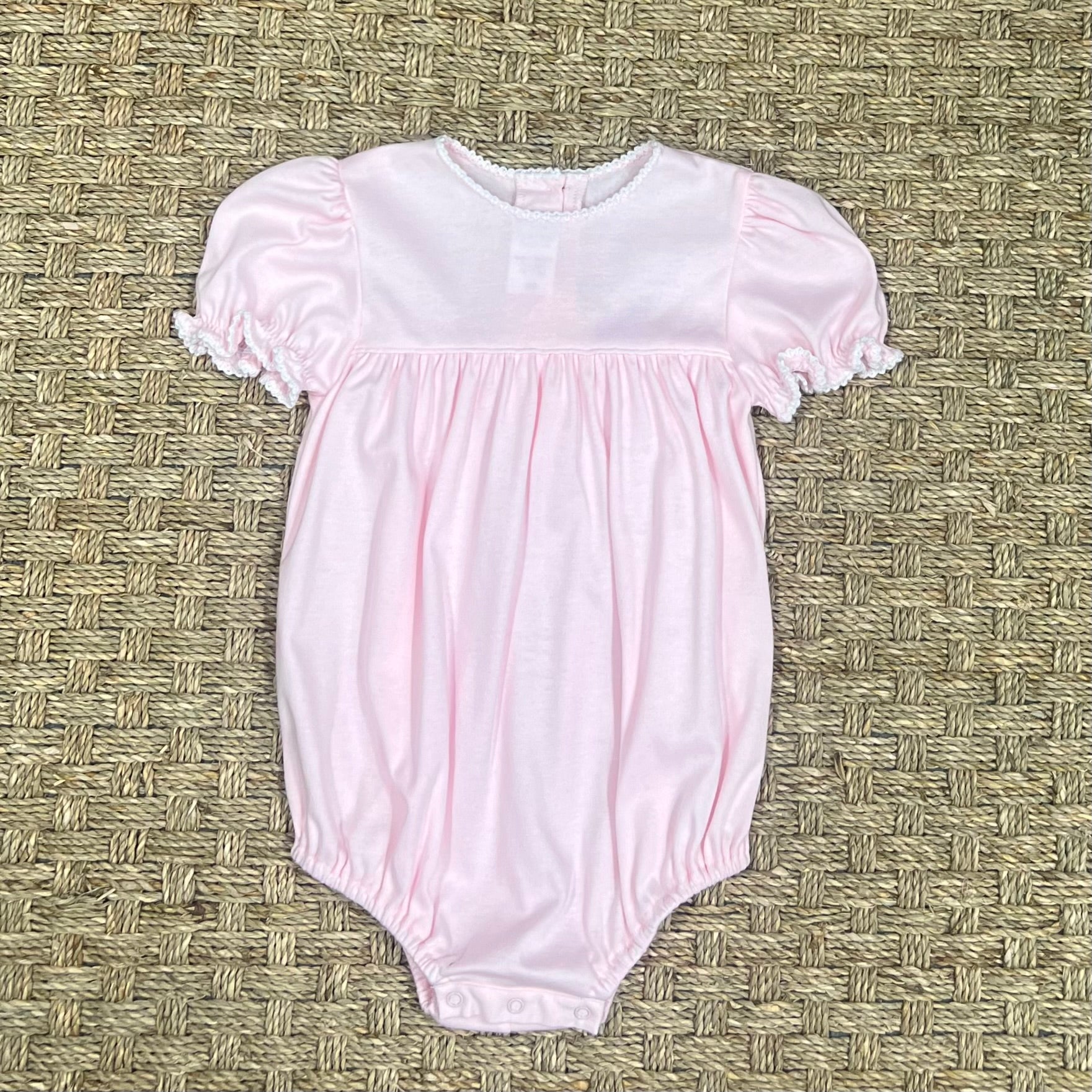 Auraluz Pink Knit Bubble with Picot Trim