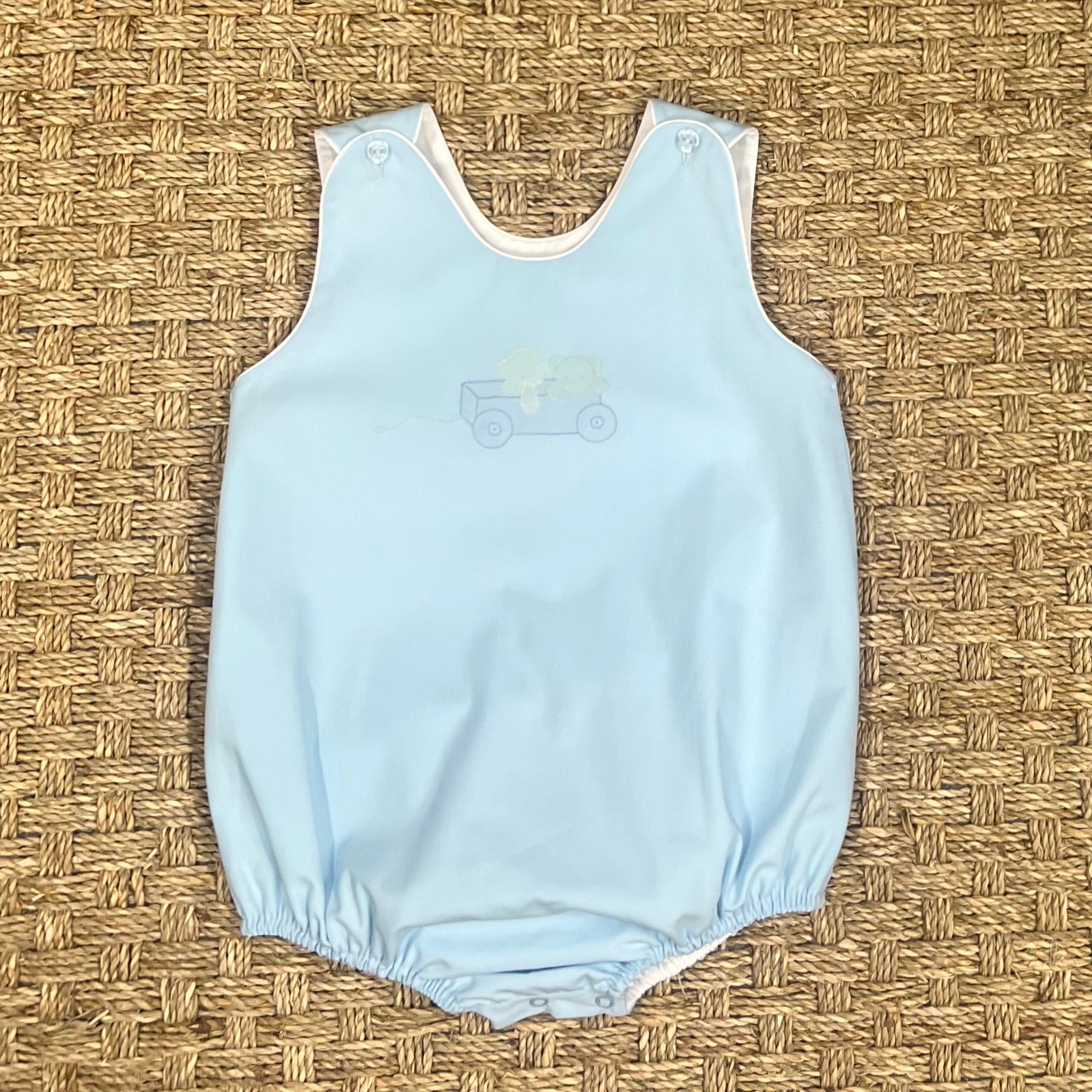 Auraluz Sleeveless Bubble, Blue with Wagon and Puppy