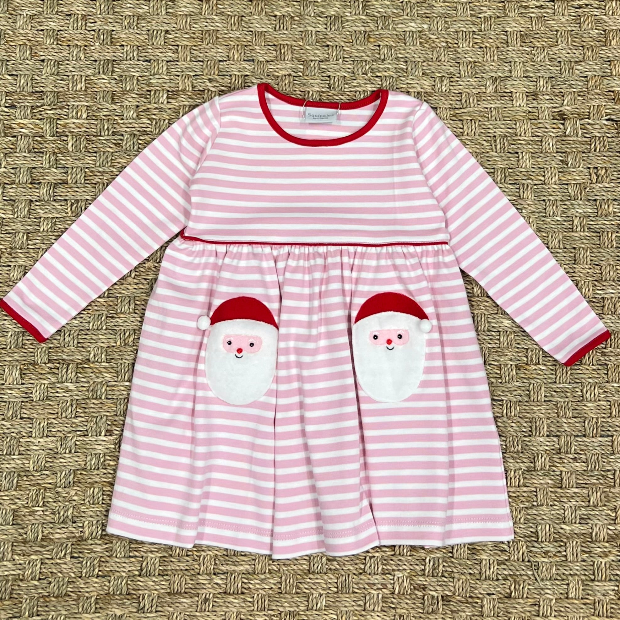 Squiggles Sherpa Santa Pockets Popover Dress
