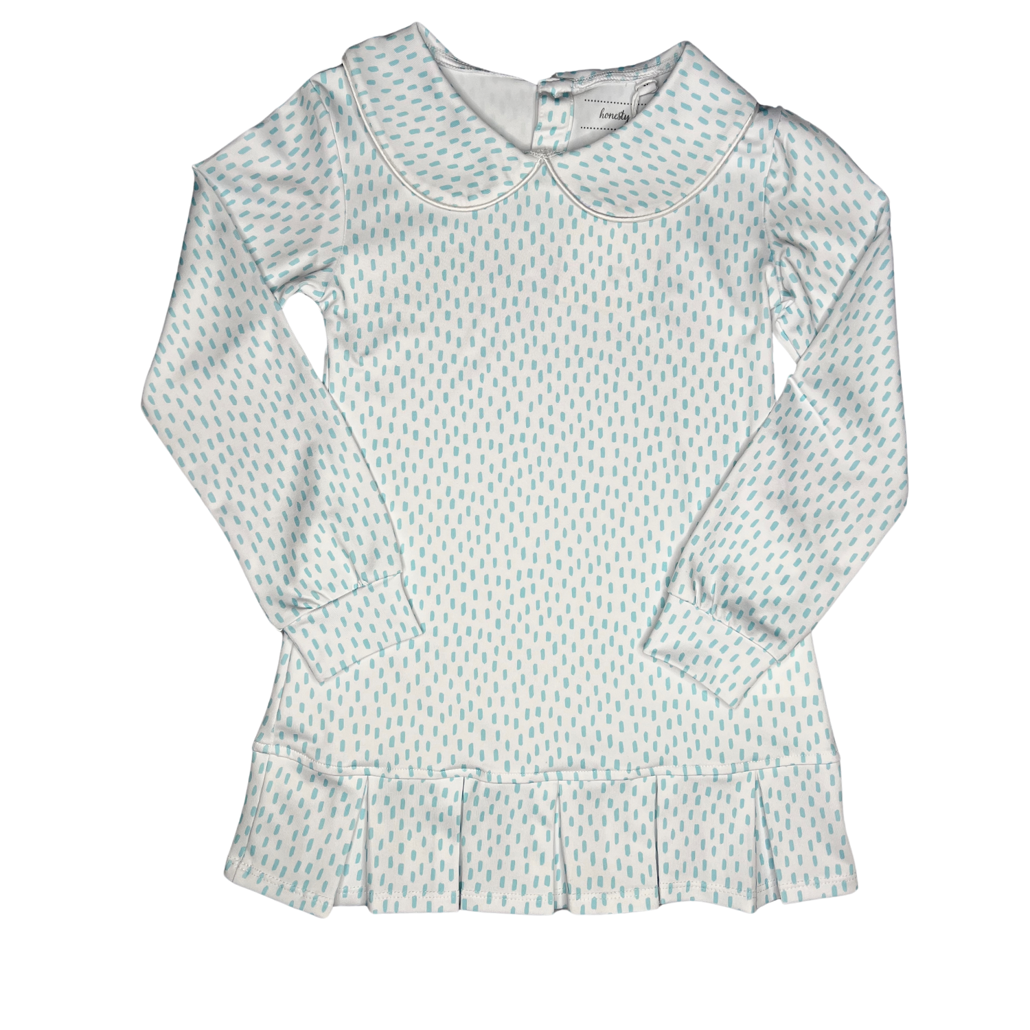 Honesty Pleated Dress, Aqua Dots