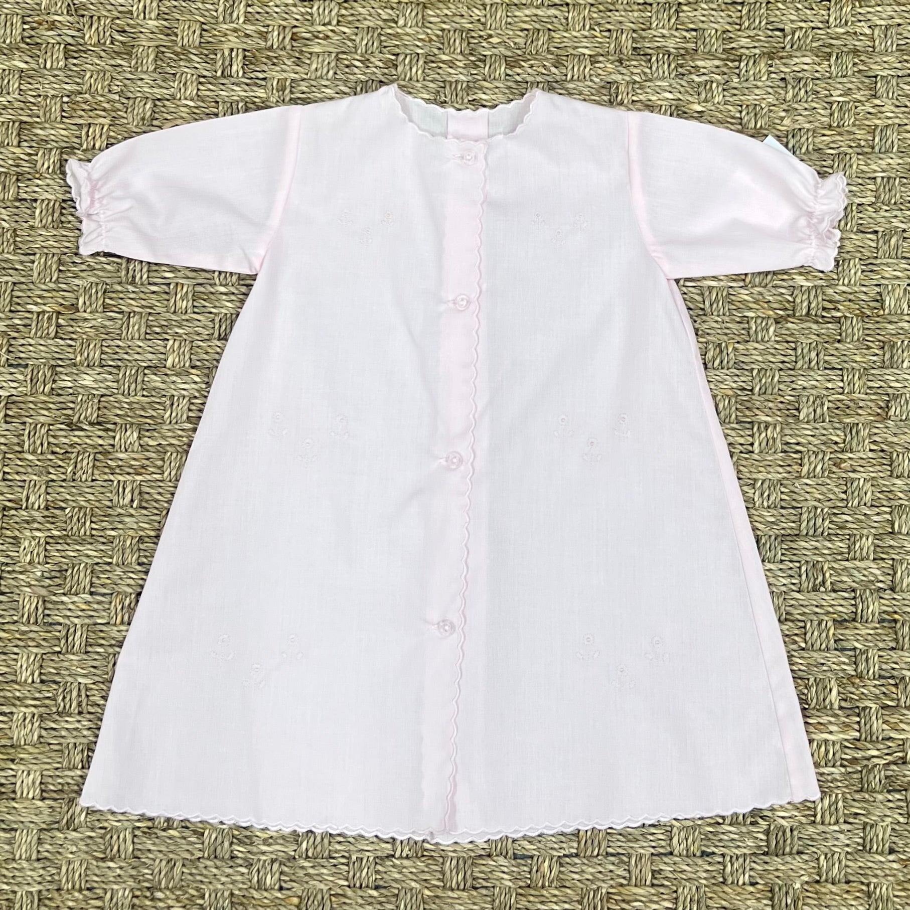 Auraluz Pink Daygown with Tiny Flower Embroidery