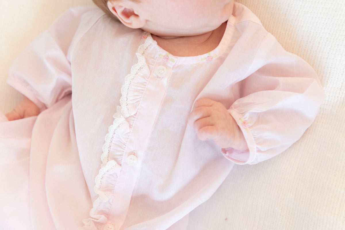 Yellow Lamb Linden Rose Daygown & Diaper Cover, Pink