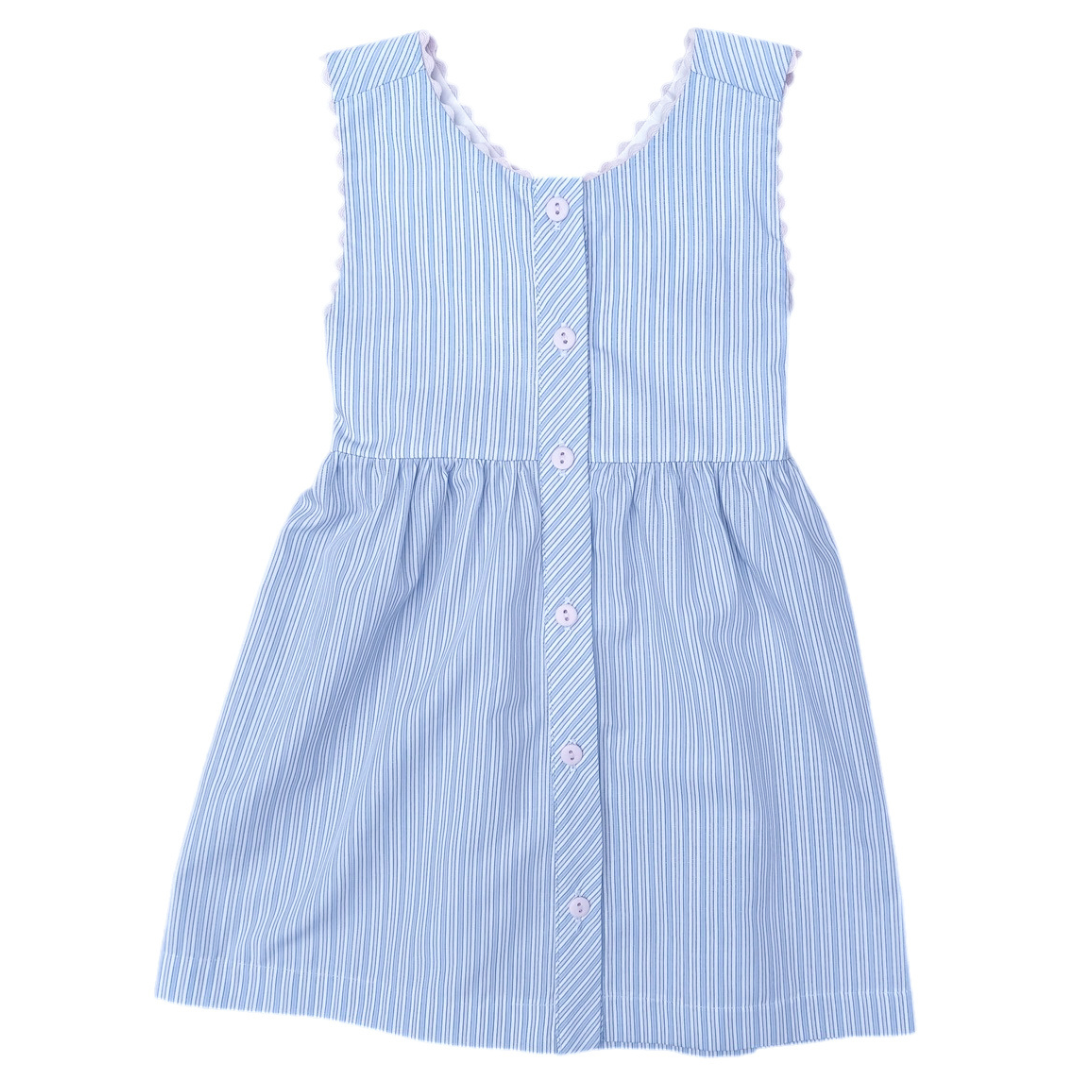 James & Lottie Sammy Dress, Pink & Blue Stripe