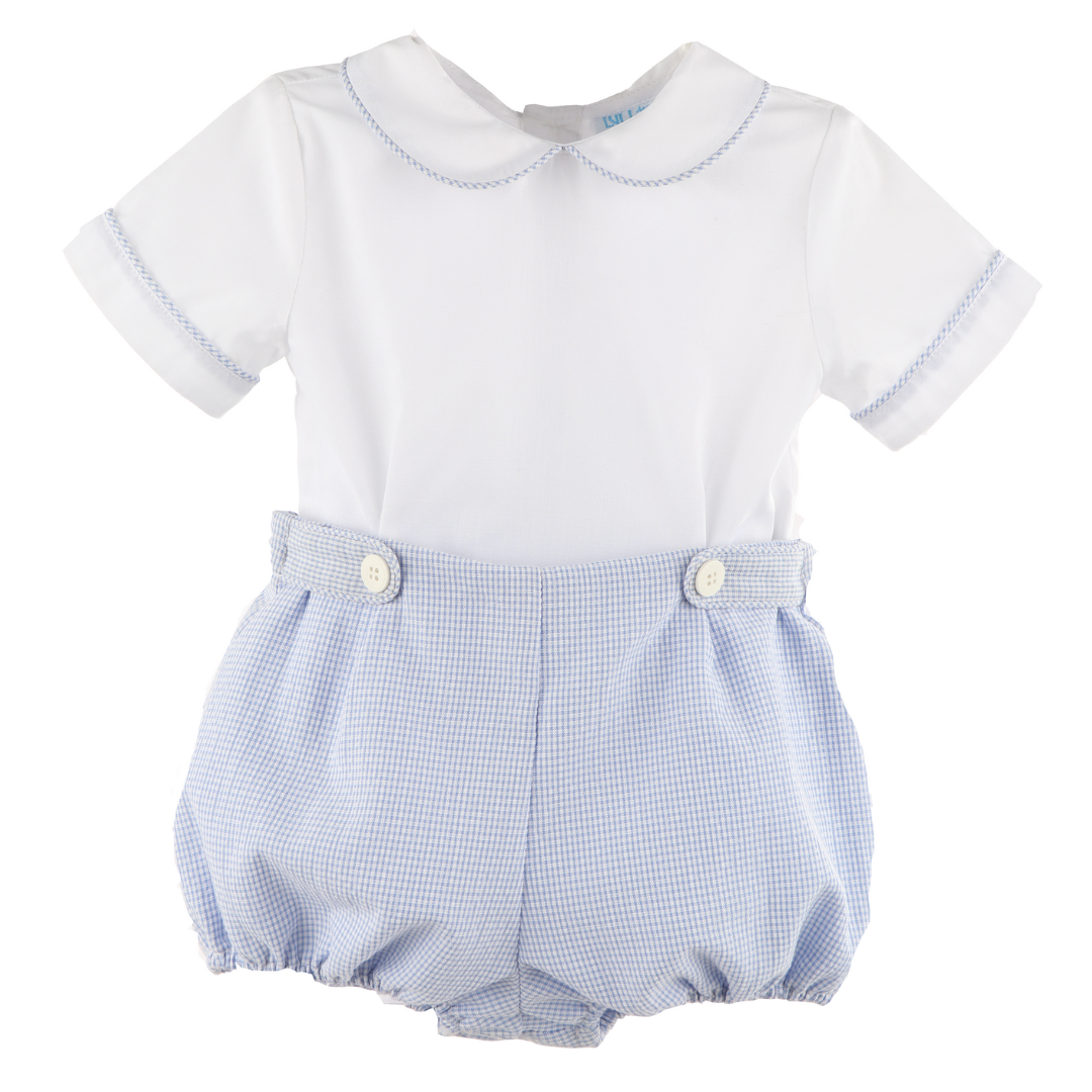 Luli & Me Mini Vichy Boy Set, Blue