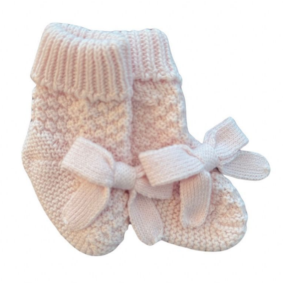 Mi Lucero Pink Bow Booties