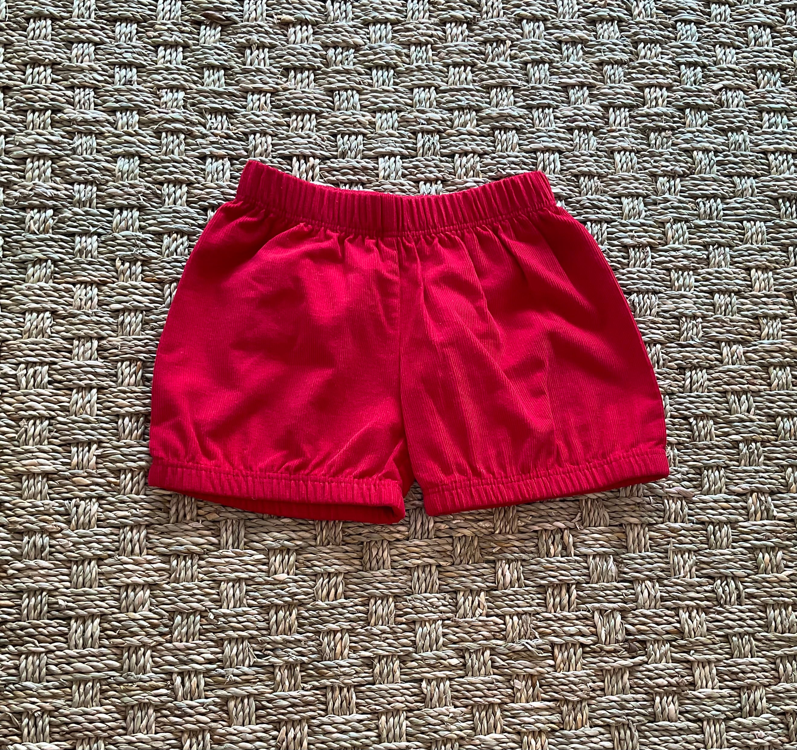 Luigi Corduroy Banded Shorts, Deep Red