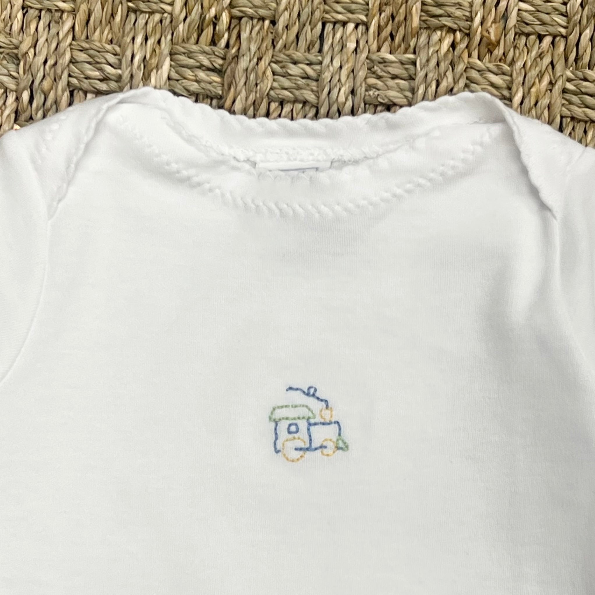 JJ Gown White Gown with Train Embroidery