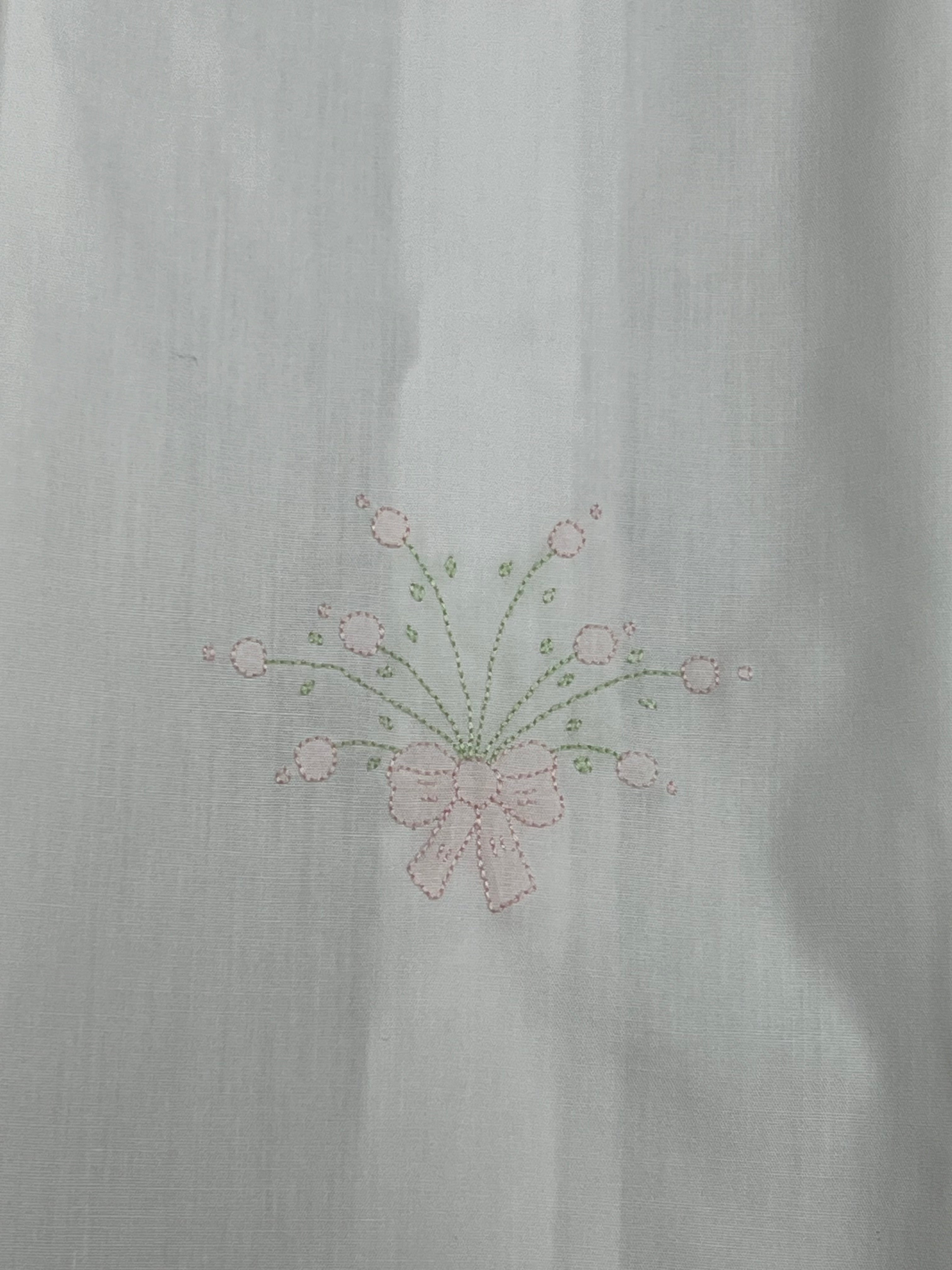 Auraluz Day Gown with Pink Bow Embroidery