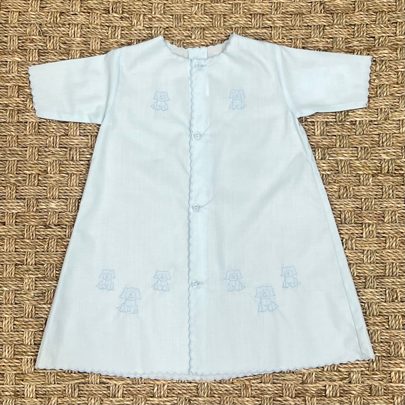 Auraluz Blue Daygown with Puppy Embroidery
