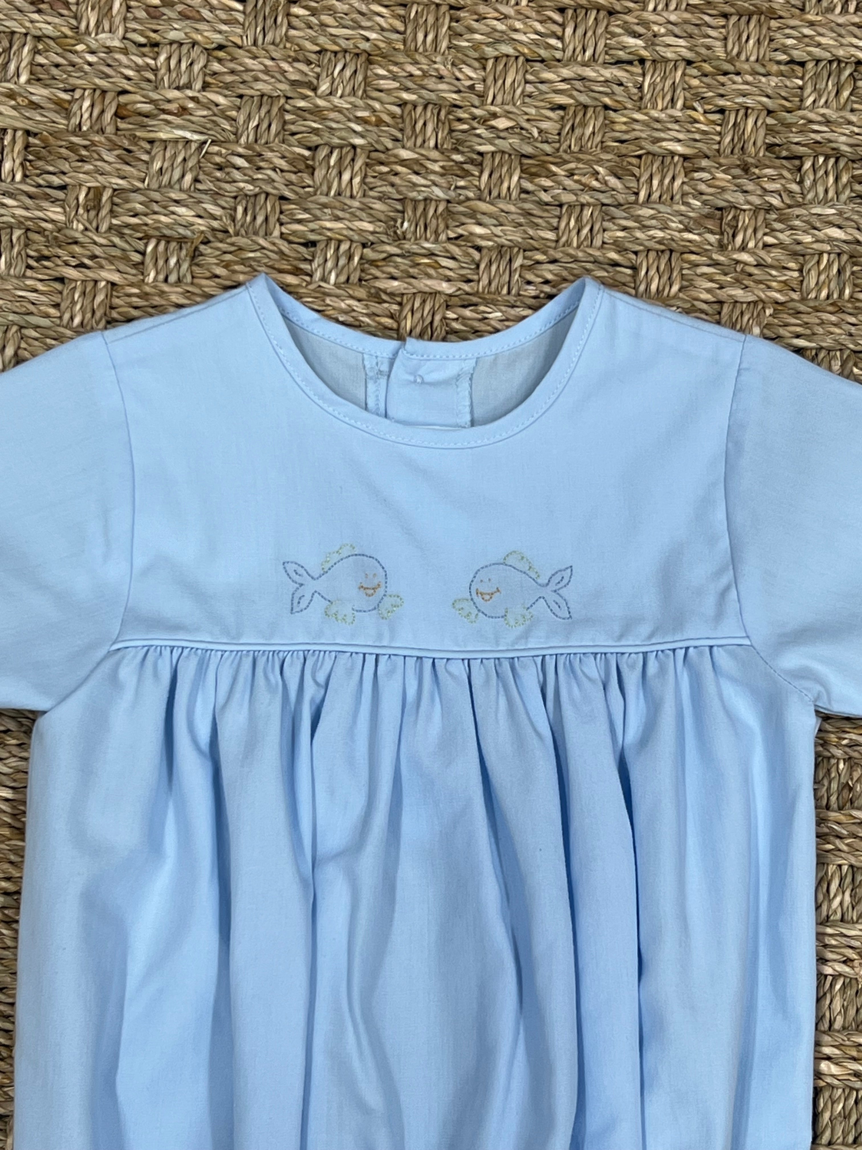 Auraluz Blue Bubble with Fish Embroidery