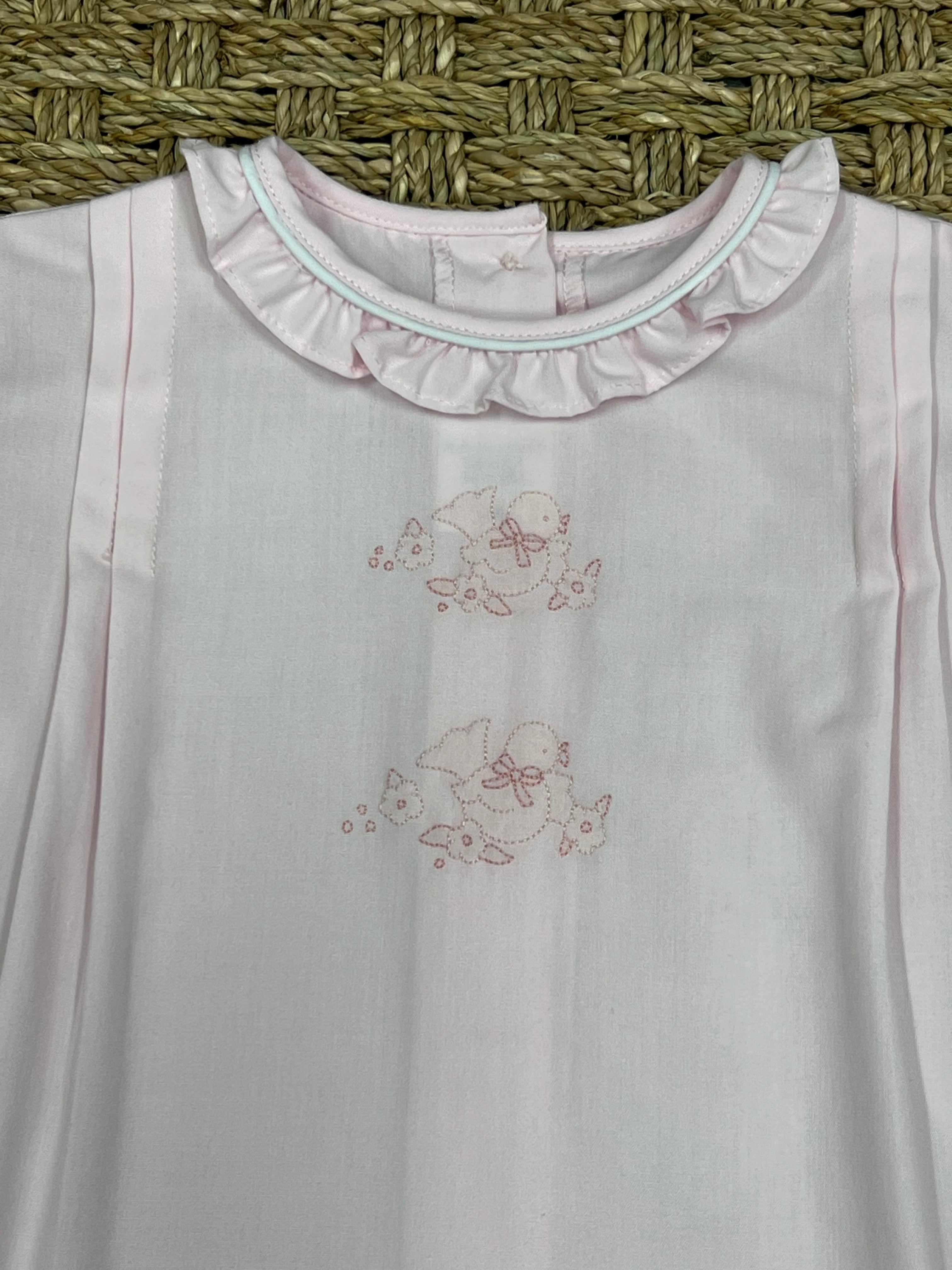 Auraluz Pink Daygown with Dove Embroidery