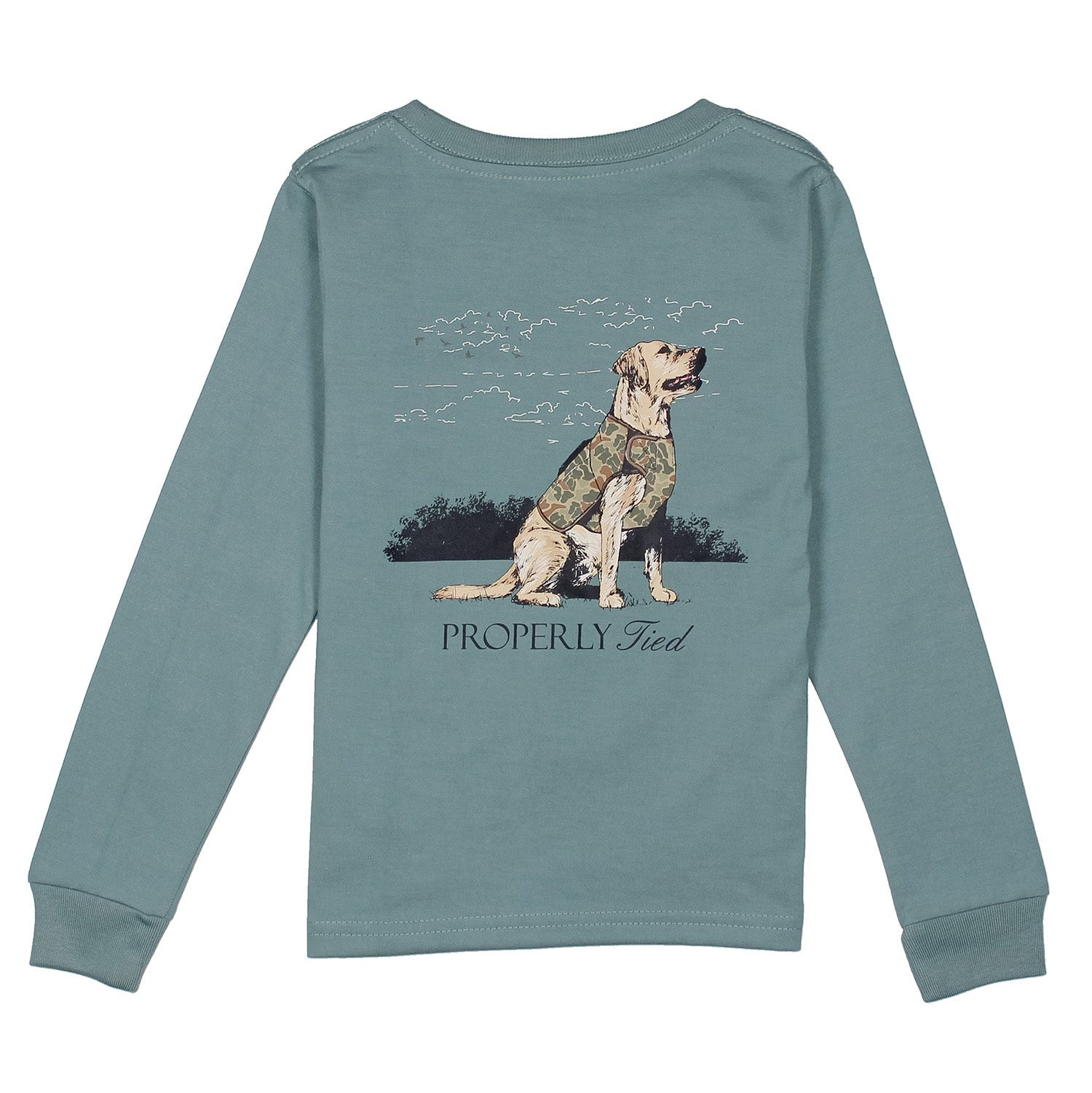 Properly Tied Tee, Good Boy on Steel Blue