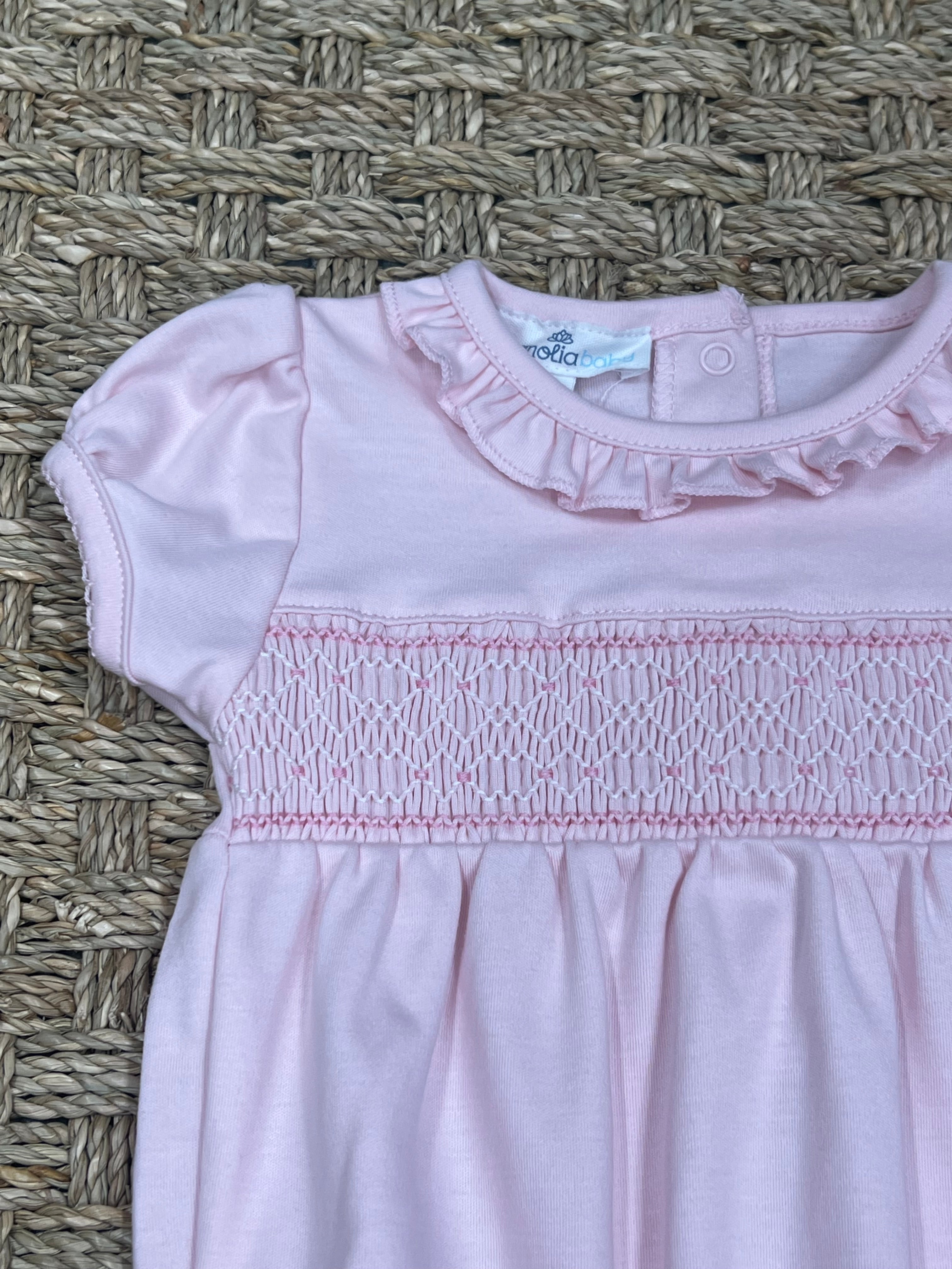 Magnolia Baby Pink & Blue Smocked Bubble, Pink