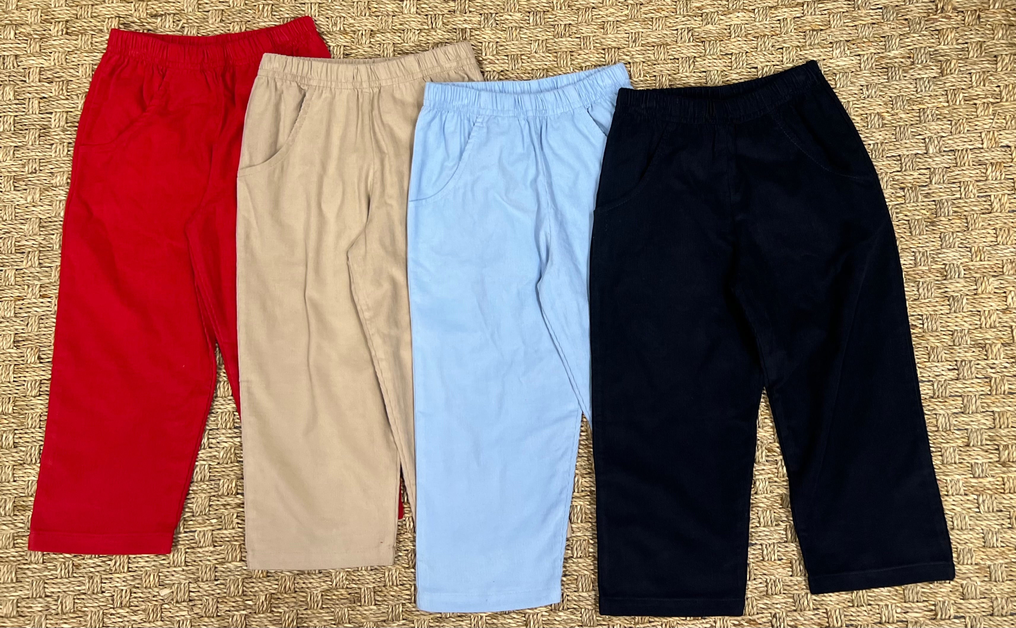 Luigi Corduroy Pants with Pockets, Deep Red