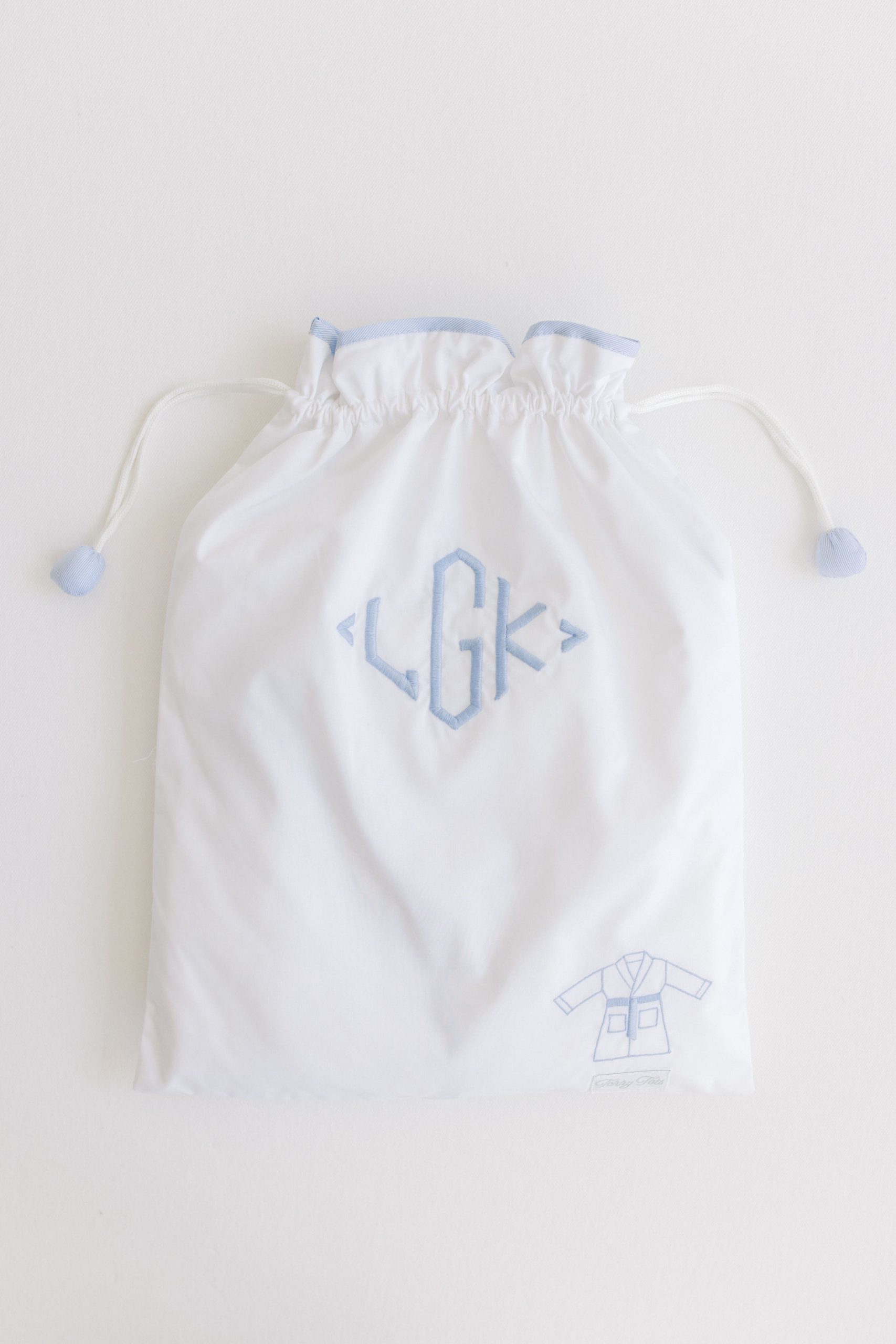 Terry Tots Bathrobe, Blue Pinstripe