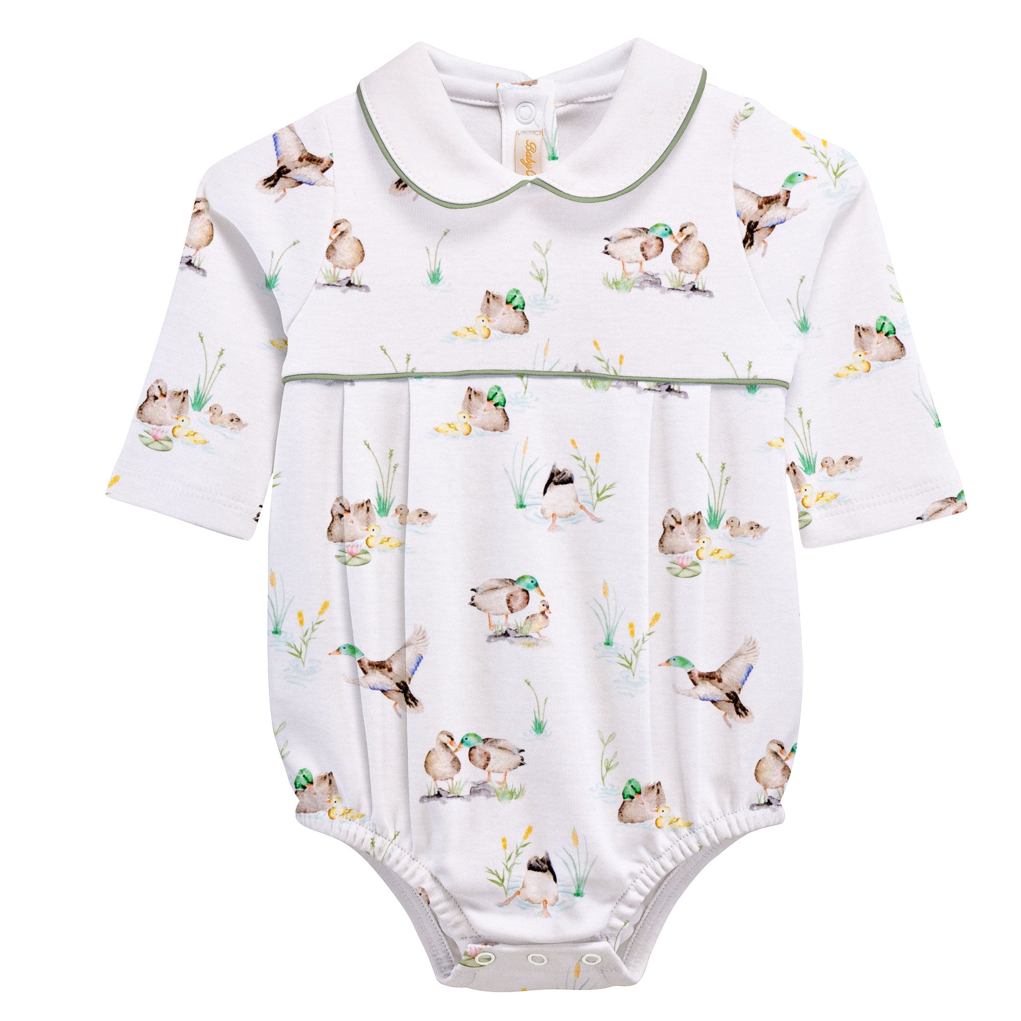 Baby Club Chic Duck Pond Printed Collared Bubble